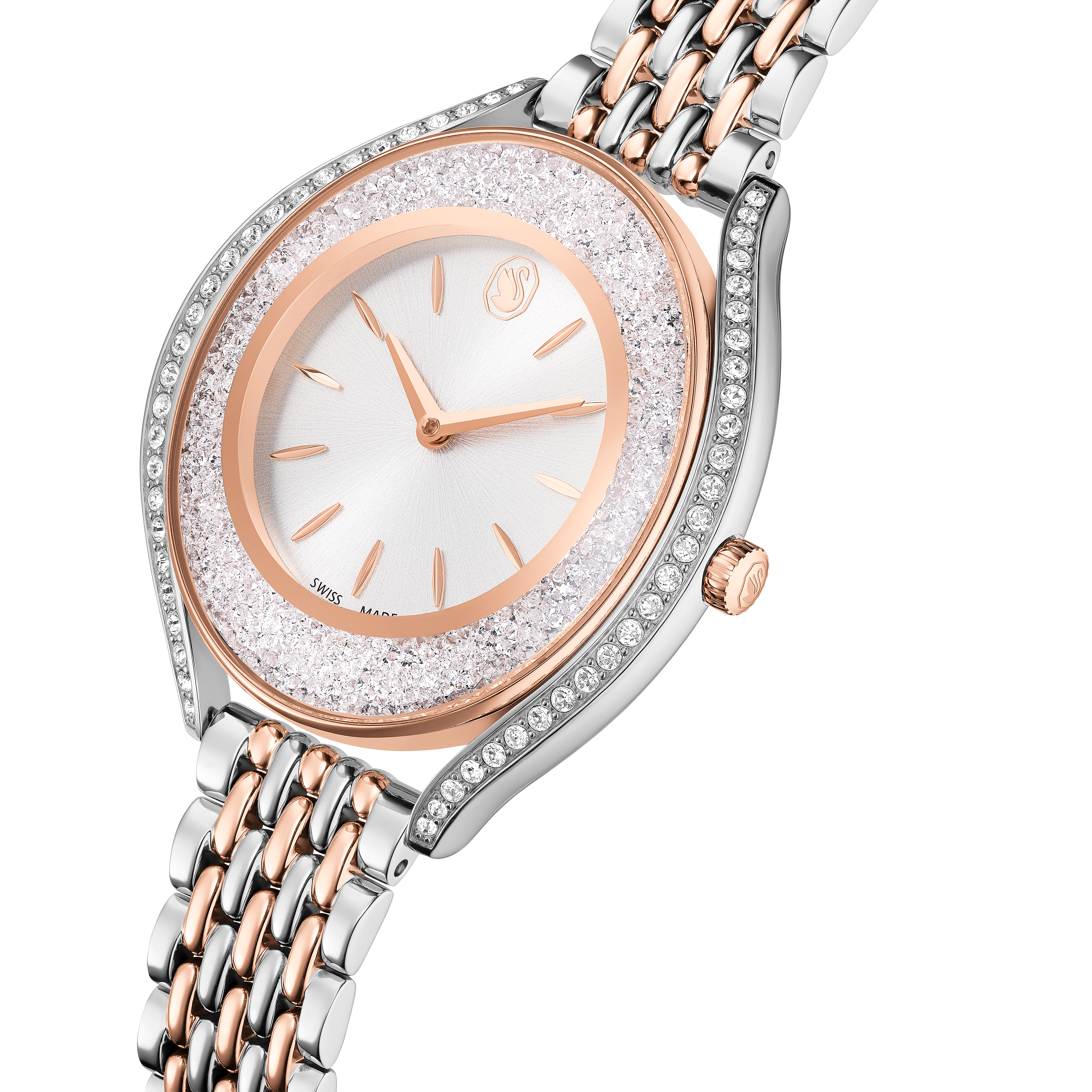 Crystalline Aura Saat, İsviçre Üretimi, Metal Bileklik, Rose Altin Tonu, Pembe Ve Rodyum Kaplama
