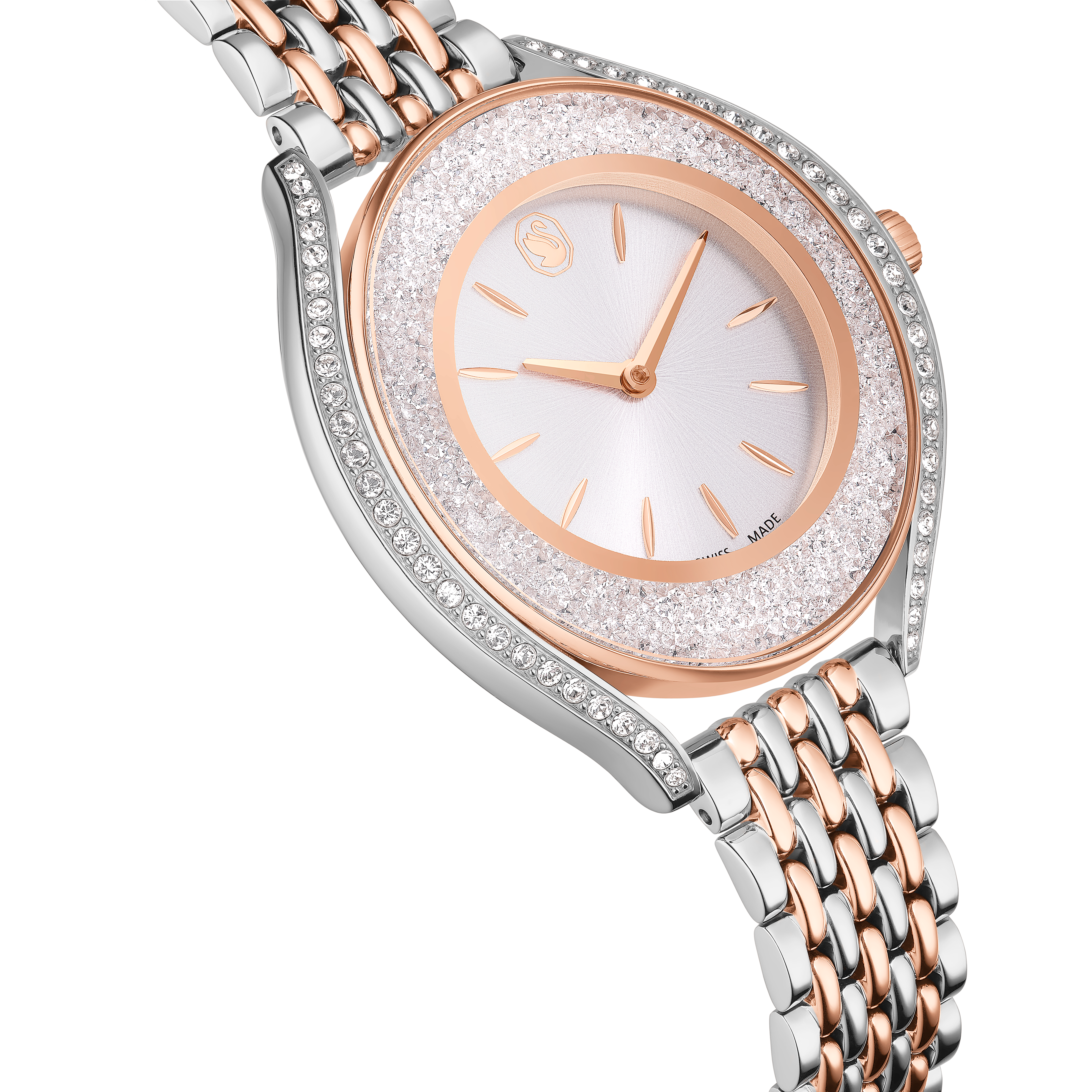 Crystalline Aura Saat, İsviçre Üretimi, Metal Bileklik, Rose Altin Tonu, Pembe Ve Rodyum Kaplama