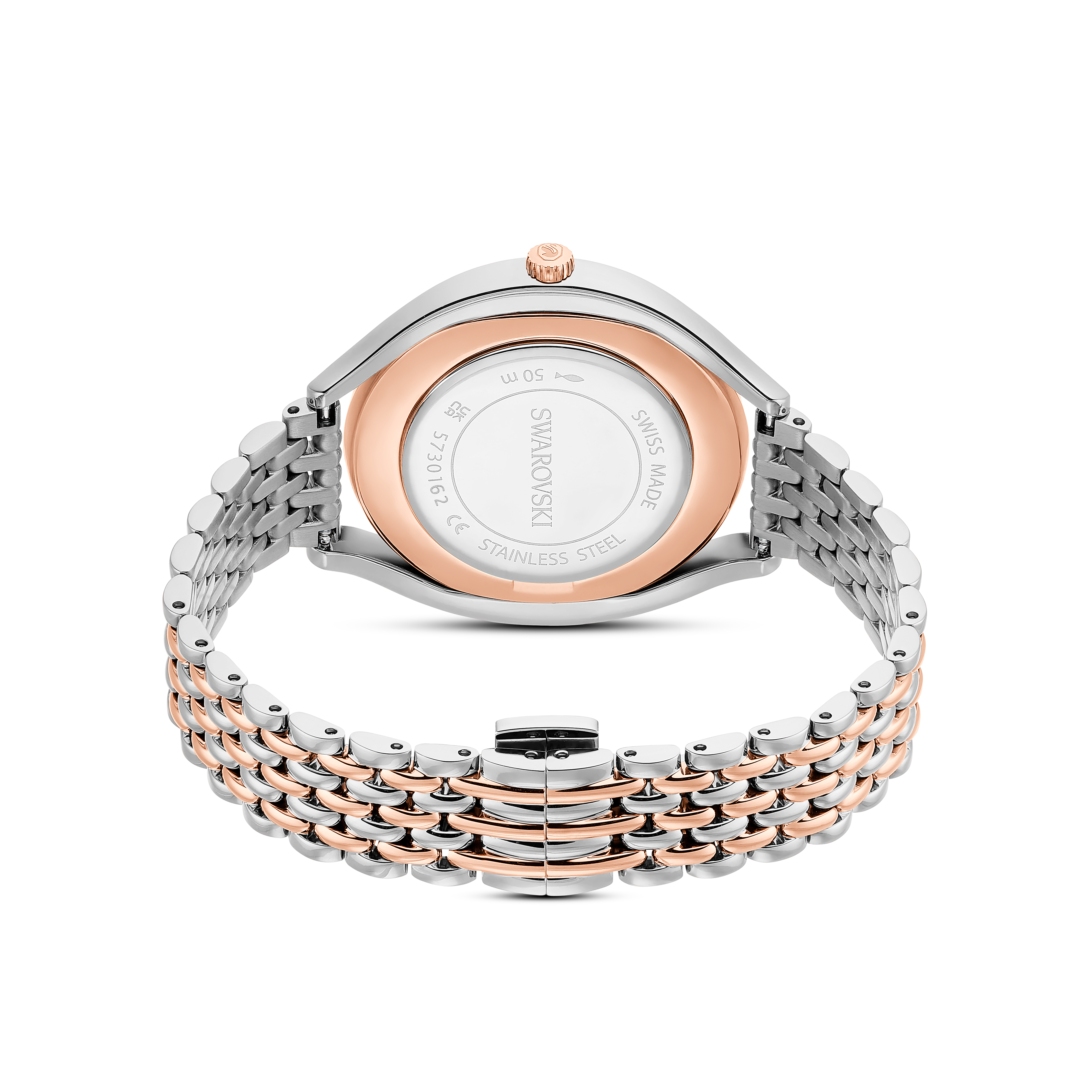 Crystalline Aura Saat, İsviçre Üretimi, Metal Bileklik, Rose Altın Tonu, Karışık Metal Yüzey