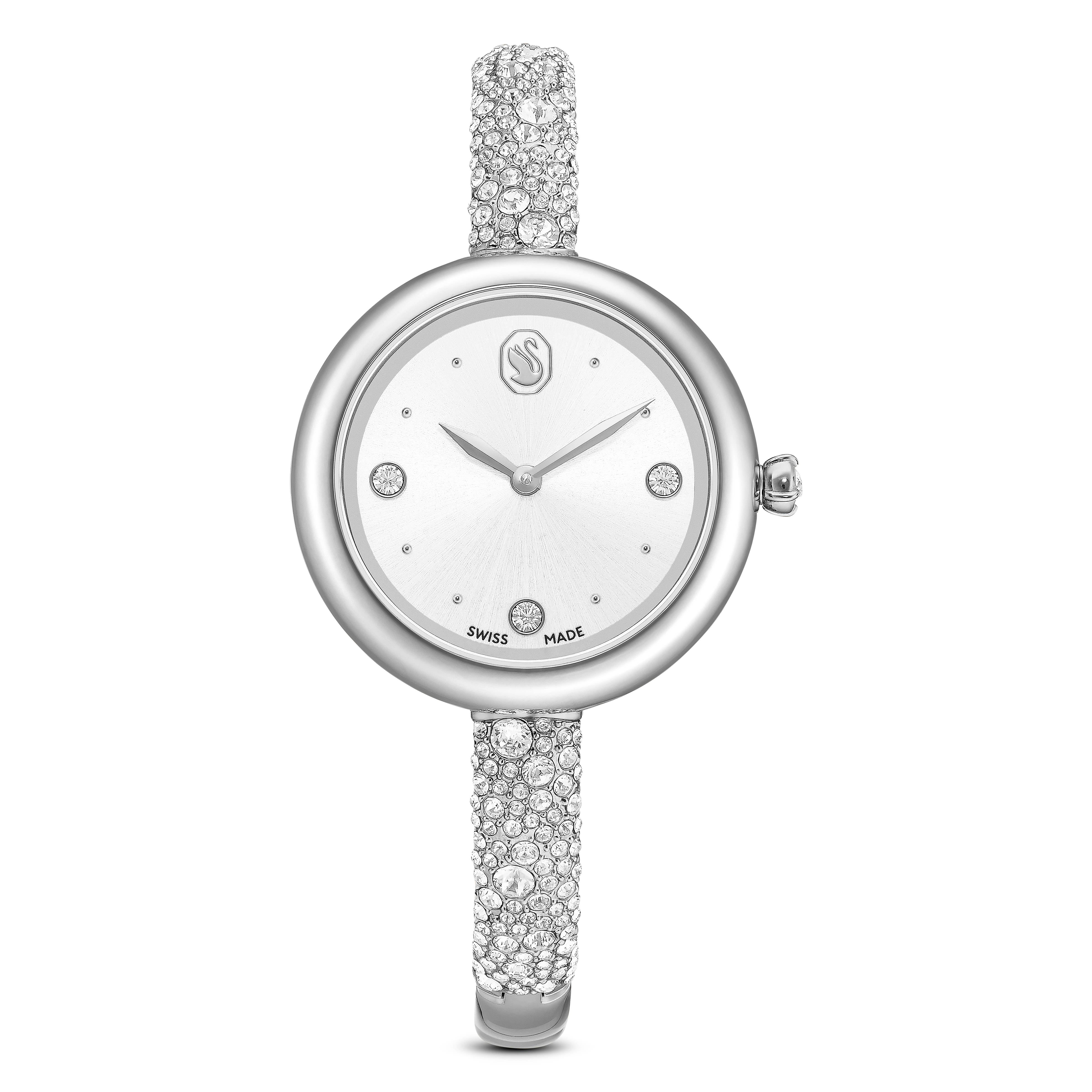 Sublima Bangle Saat, İsviçre Üretimi, Metal Bileklik, Gümüş Rengi, Paslanmaz Çelik