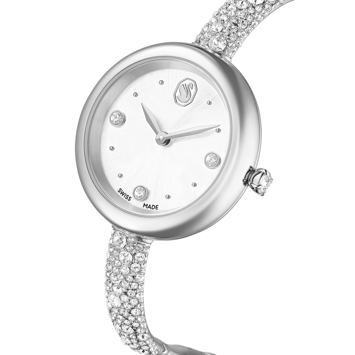 Sublima Bangle Saat, İsviçre Üretimi, Metal Bileklik, Gümüş Rengi, Paslanmaz Çelik