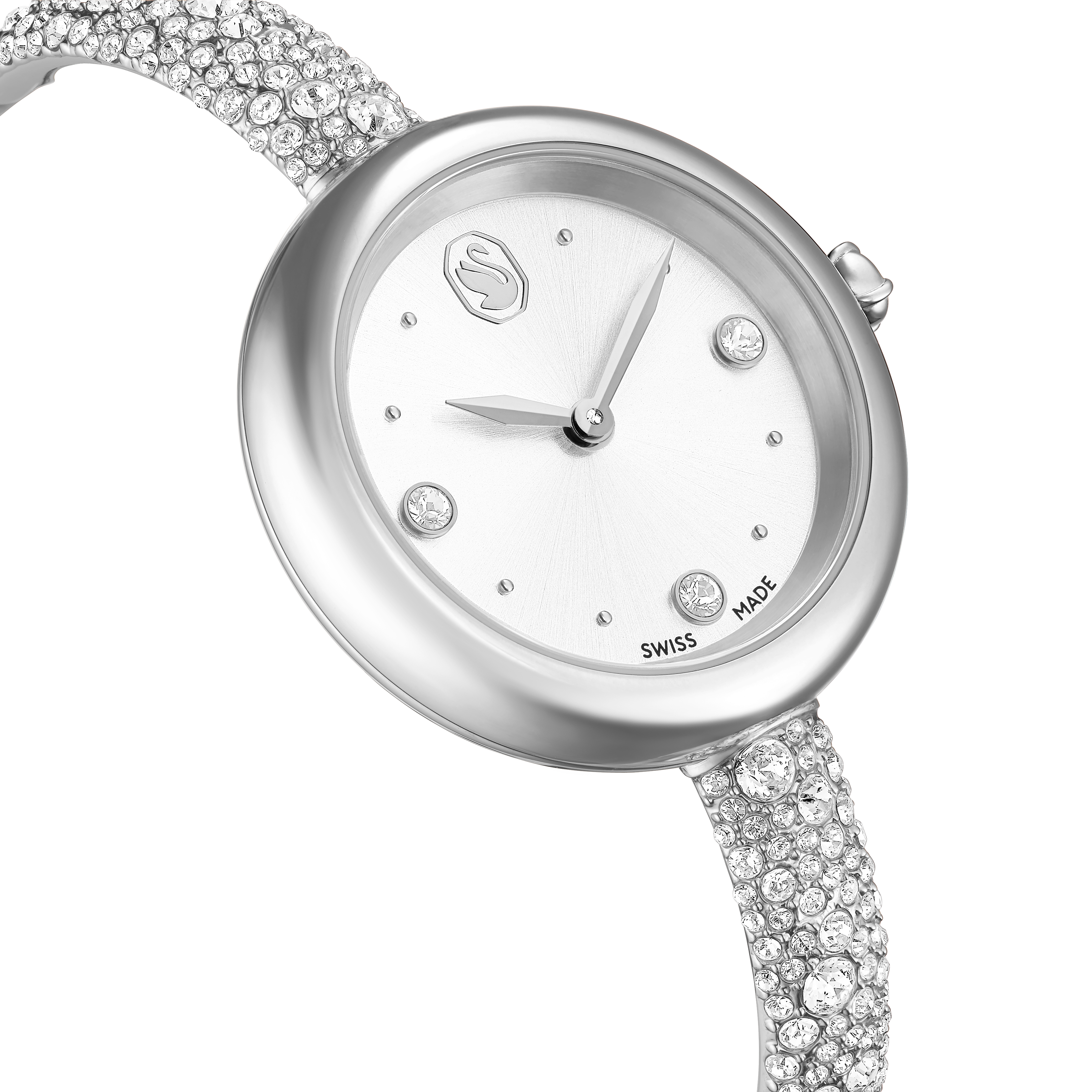 Sublima Bangle Saat, İsviçre Üretimi, Metal Bileklik, Gümüş Rengi, Paslanmaz Çelik