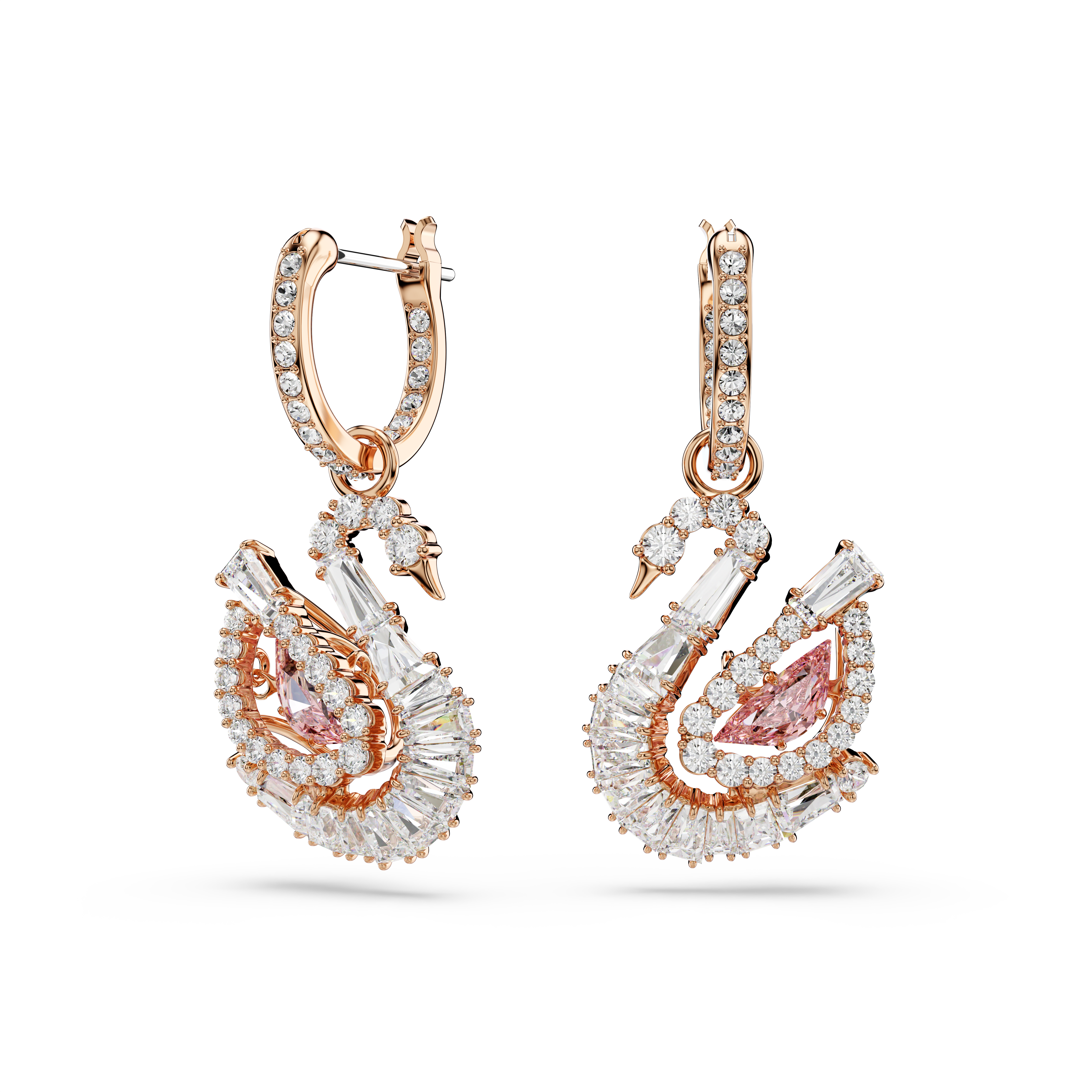 Swan Damla Küpe, Pavé, Kuğu, Pembe