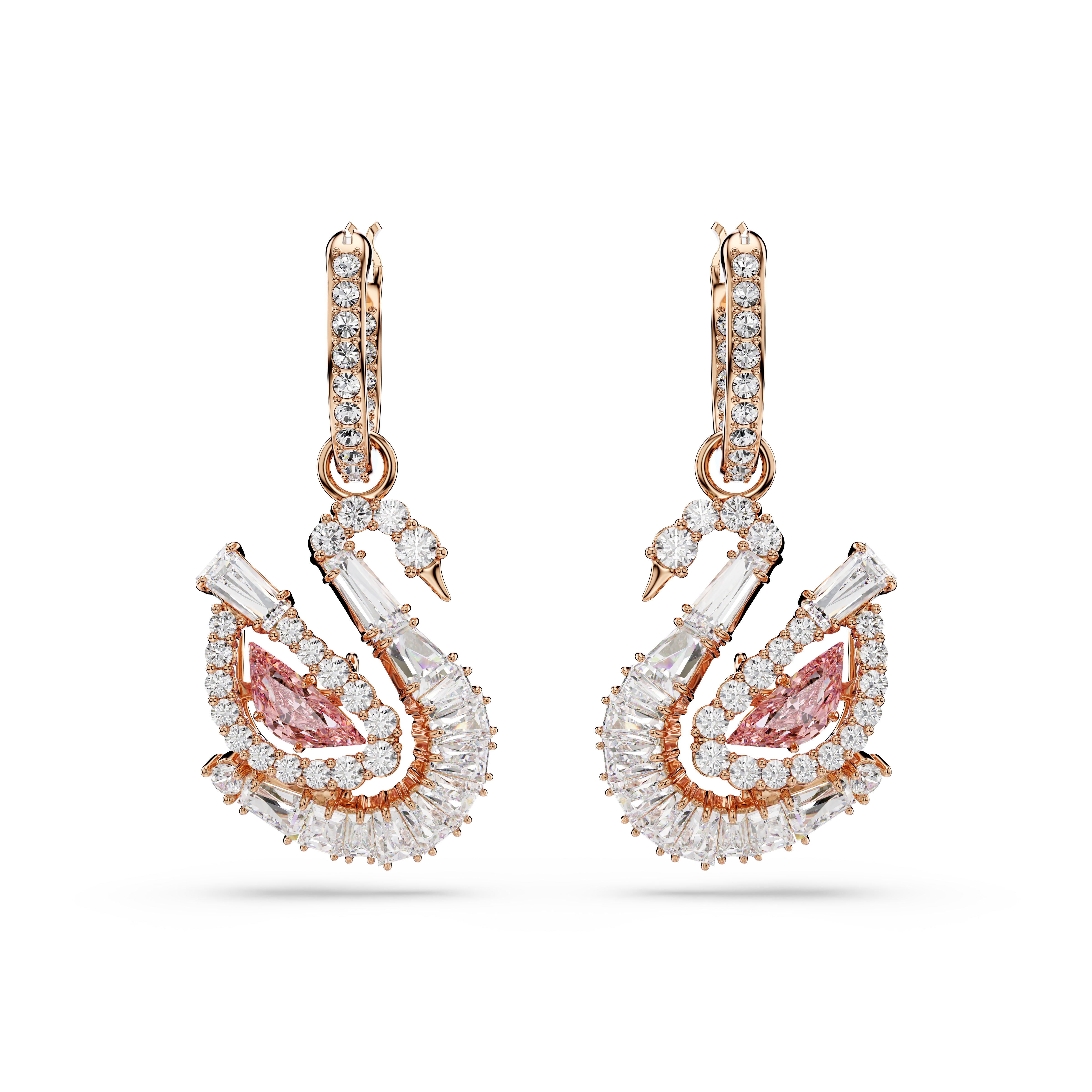 Swan Damla Küpe, Pavé, Kuğu, Pembe