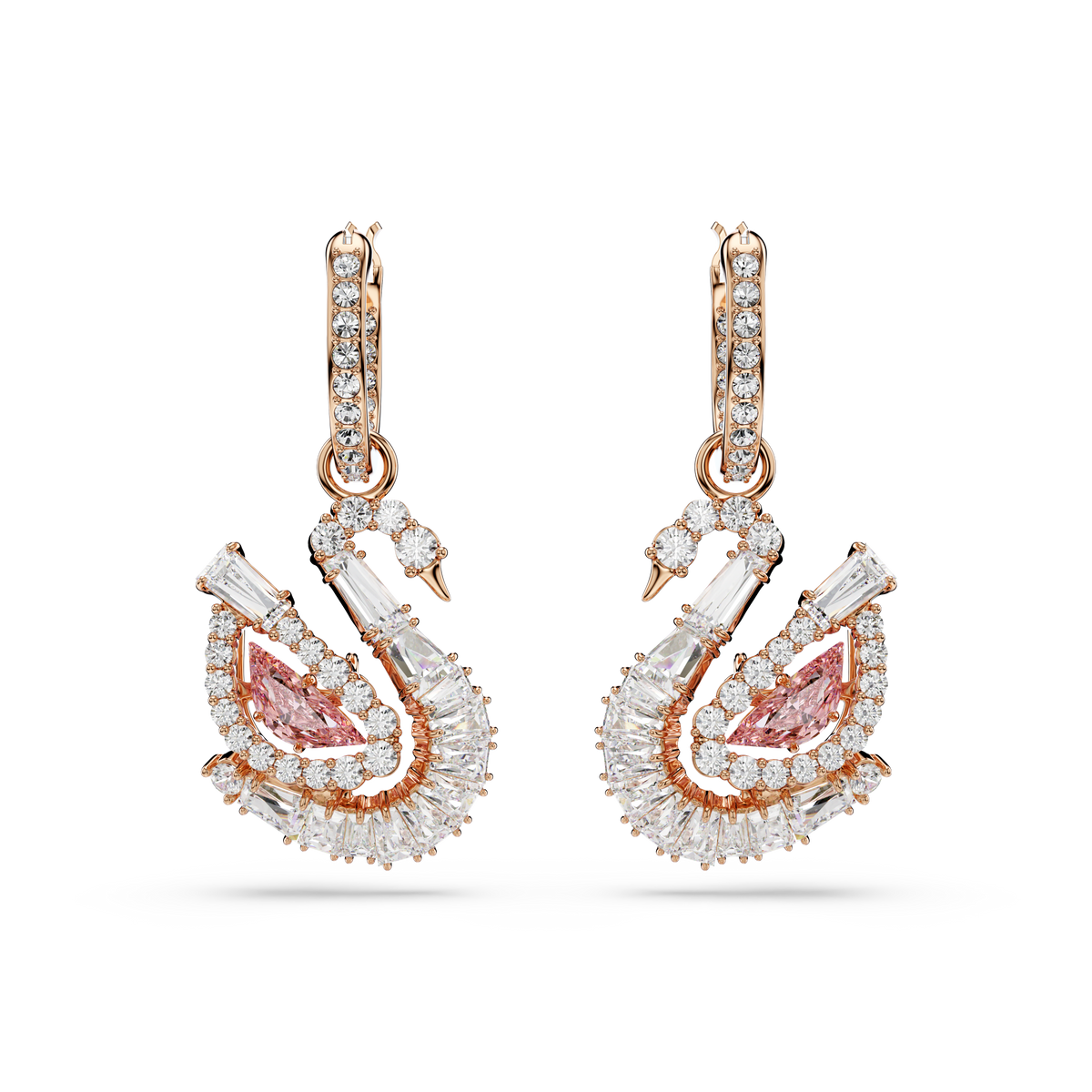 Swan Damla Küpe, Pavé, Kuğu, Pembe