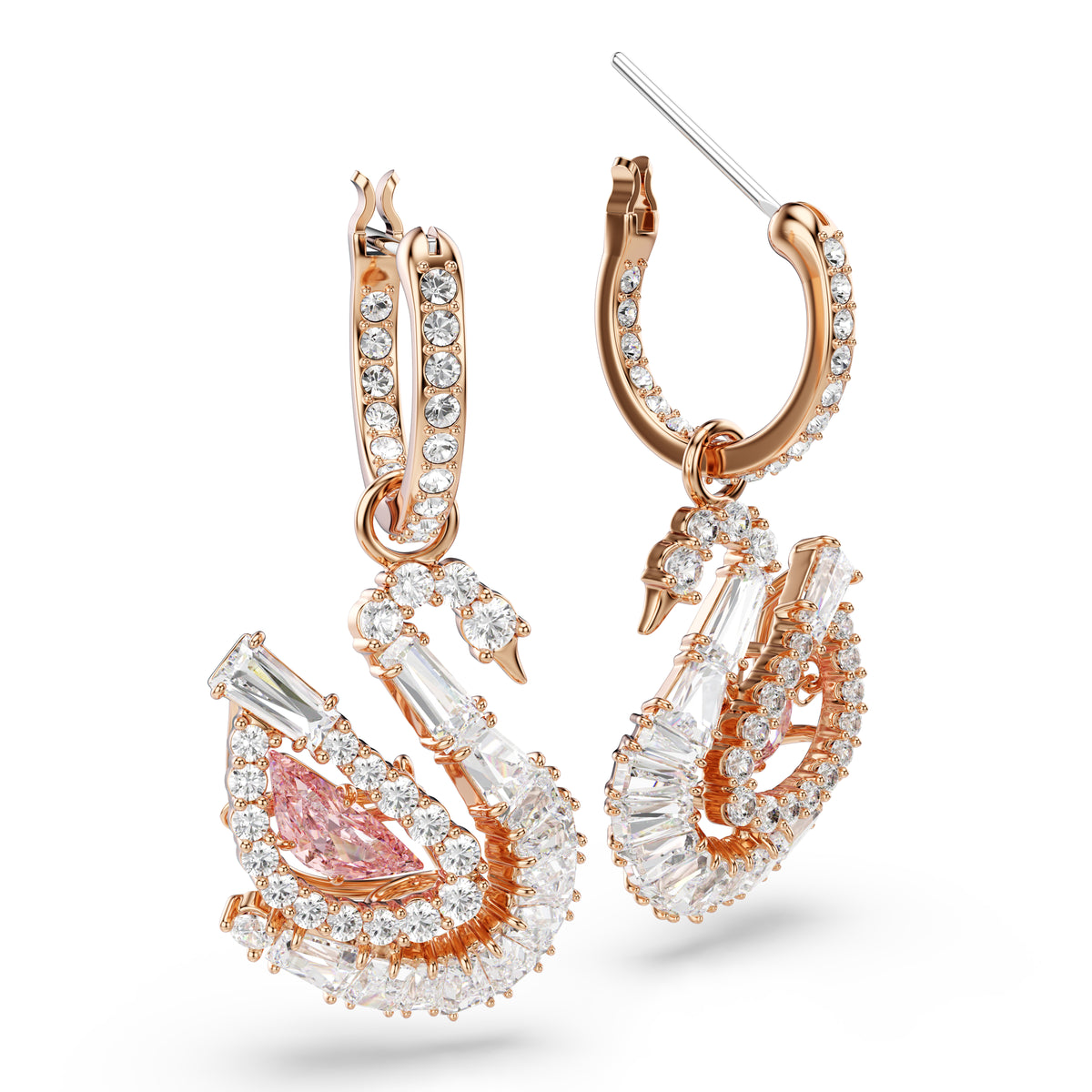 Swan Damla Küpe, Pavé, Kuğu, Pembe
