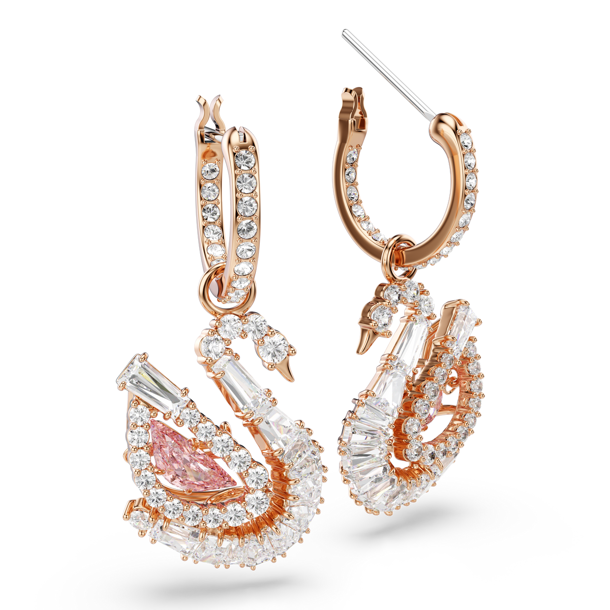 Swan Damla Küpe, Pavé, Kuğu, Pembe
