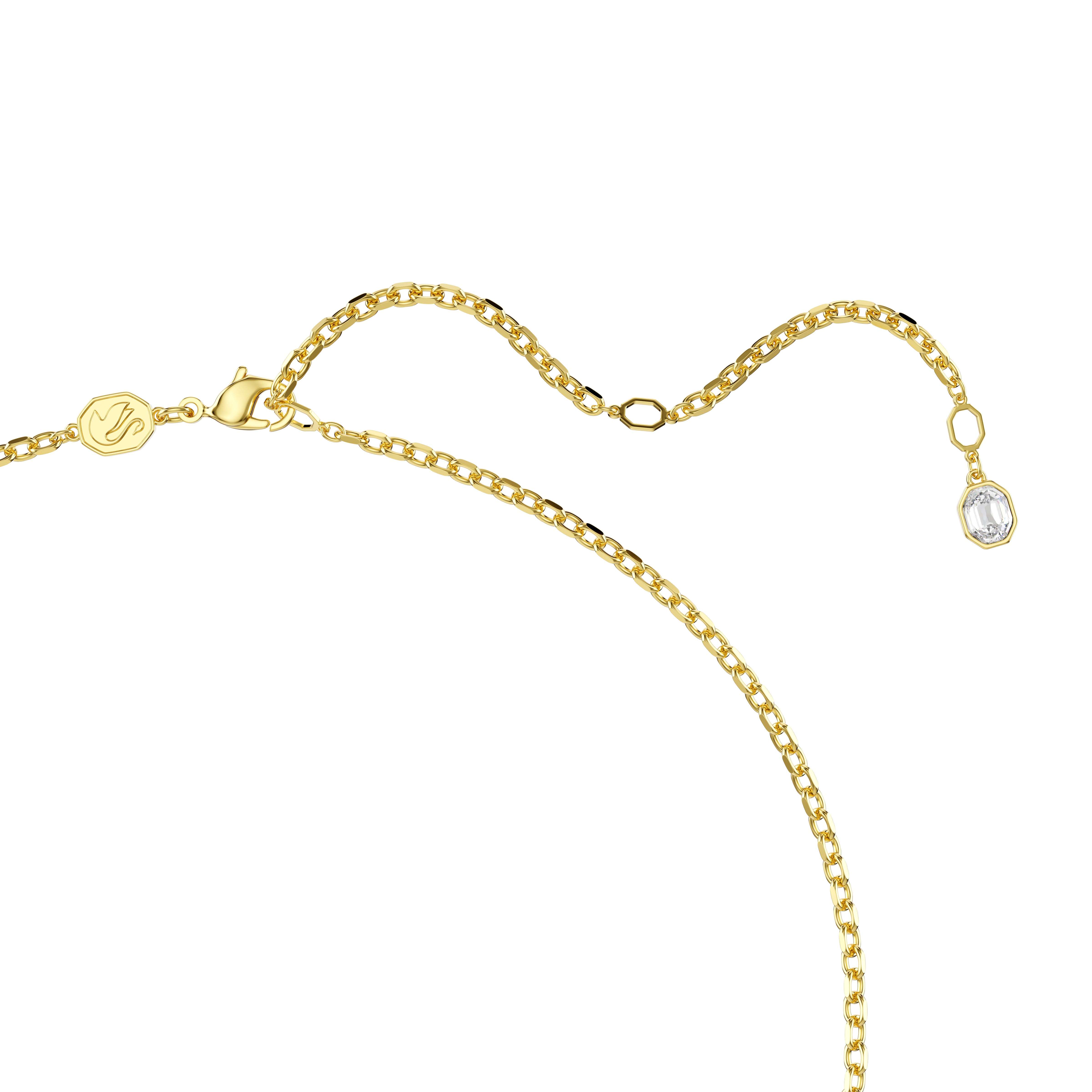 Gema Kolye Ve Broş, Sari, Altin Rengi Kaplama