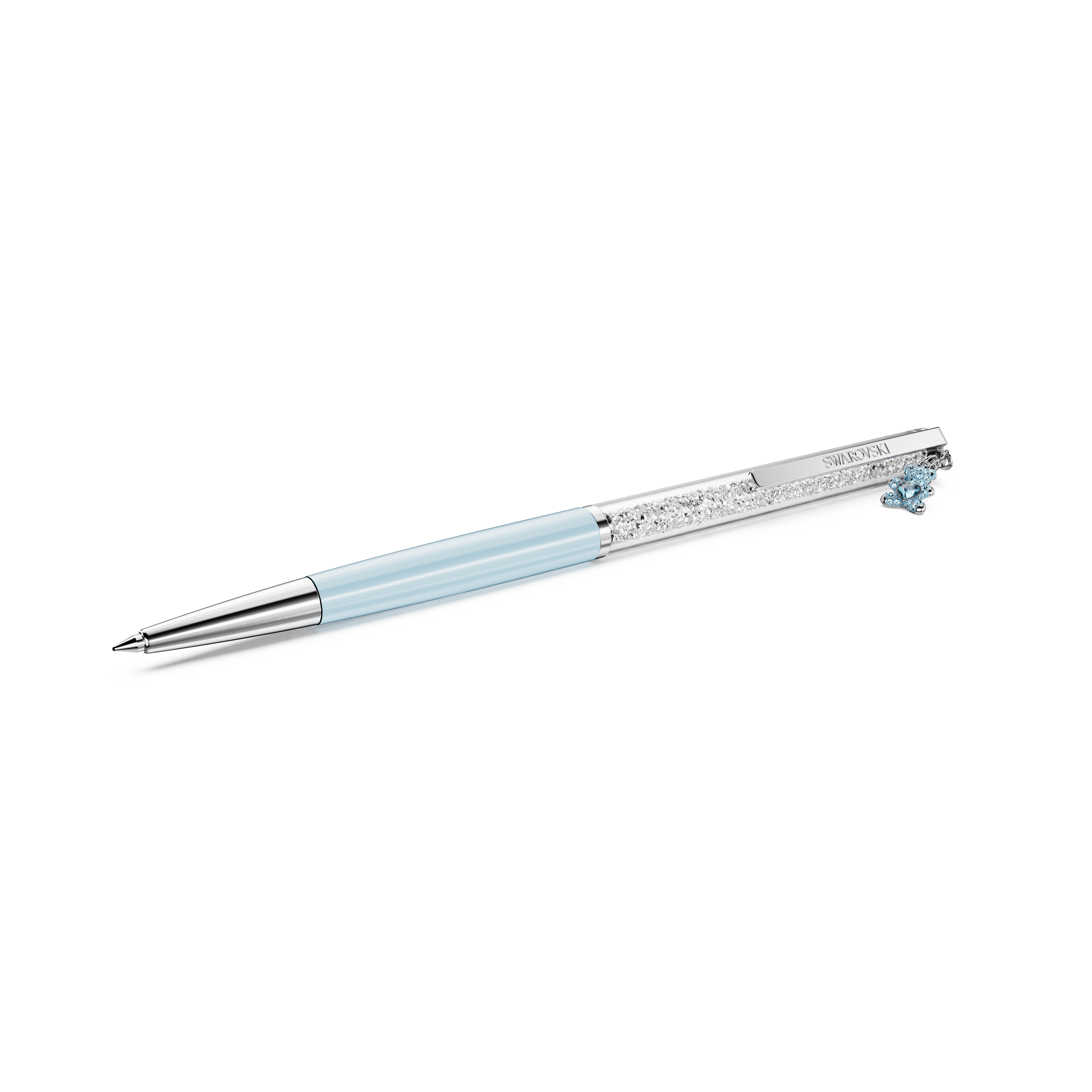 Crystalline Tükenmez Kalem, Ayıcık, Mavi, Mavi Lakeli, Krom Kaplama