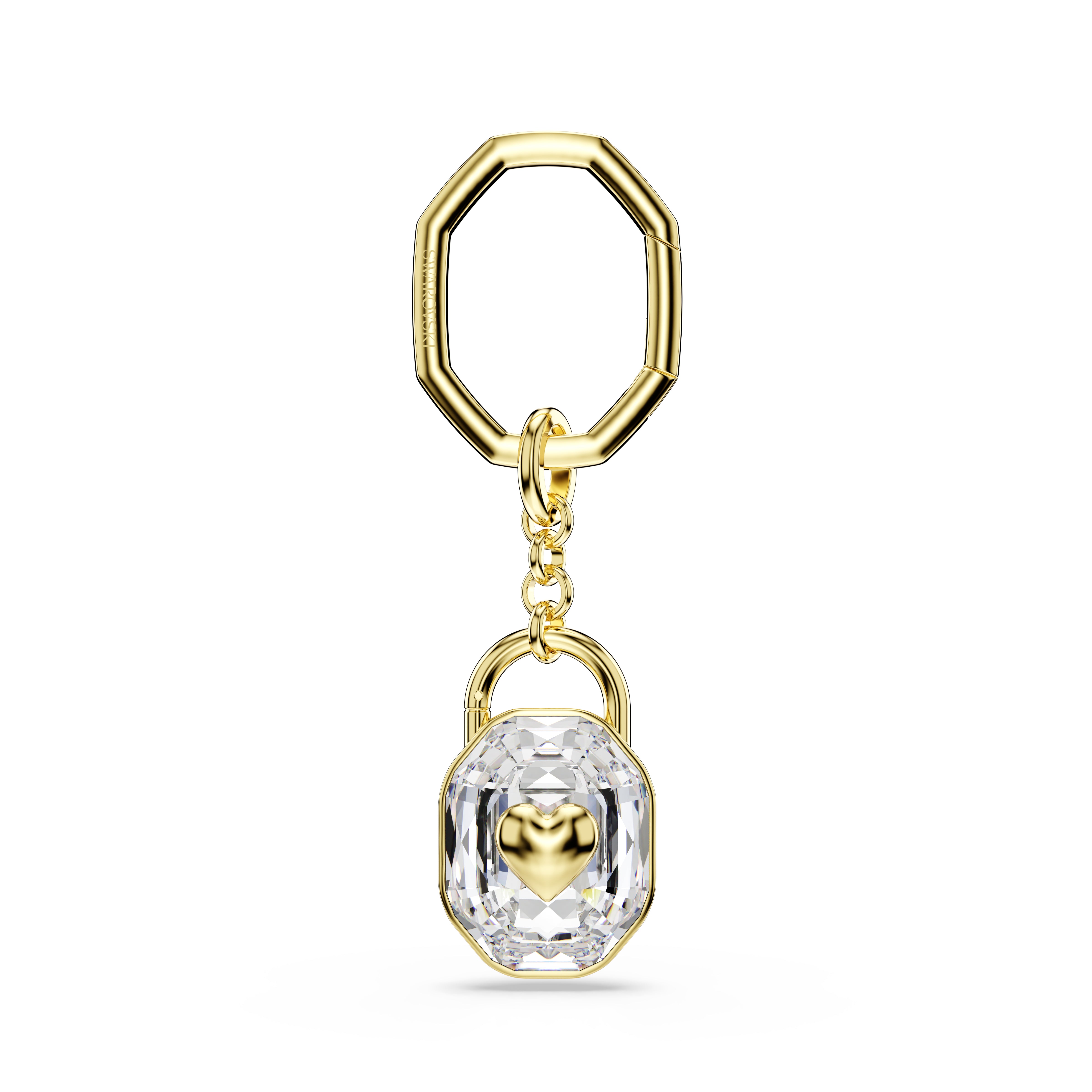 Symbolica Anahtarlık, Oval Kesim, Beyaz, Sarı Altın Rengi Kaplama
