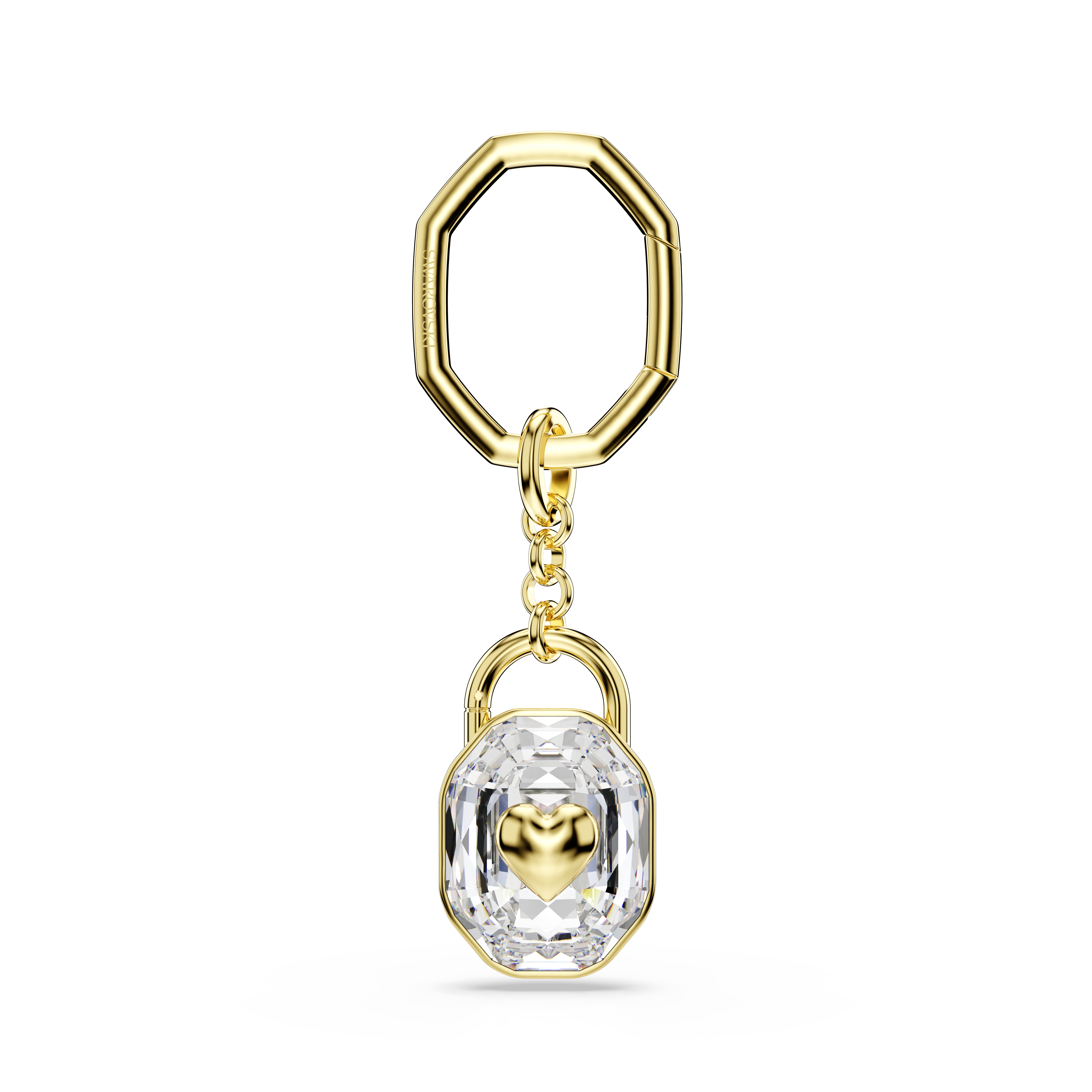 Symbolica Anahtarlık, Oval Kesim, Beyaz, Sarı Altın Rengi Kaplama