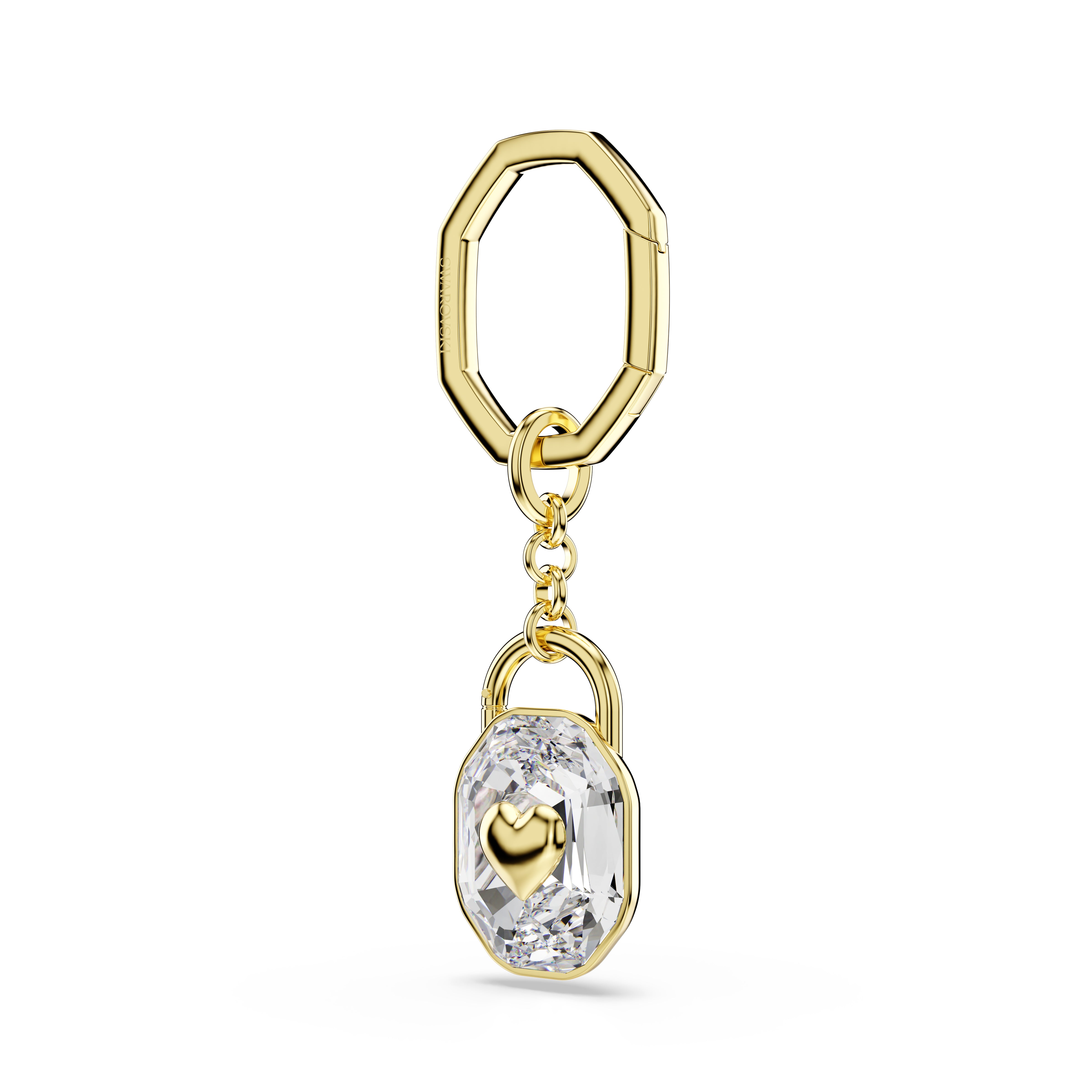 Symbolica Anahtarlık, Oval Kesim, Beyaz, Sarı Altın Rengi Kaplama