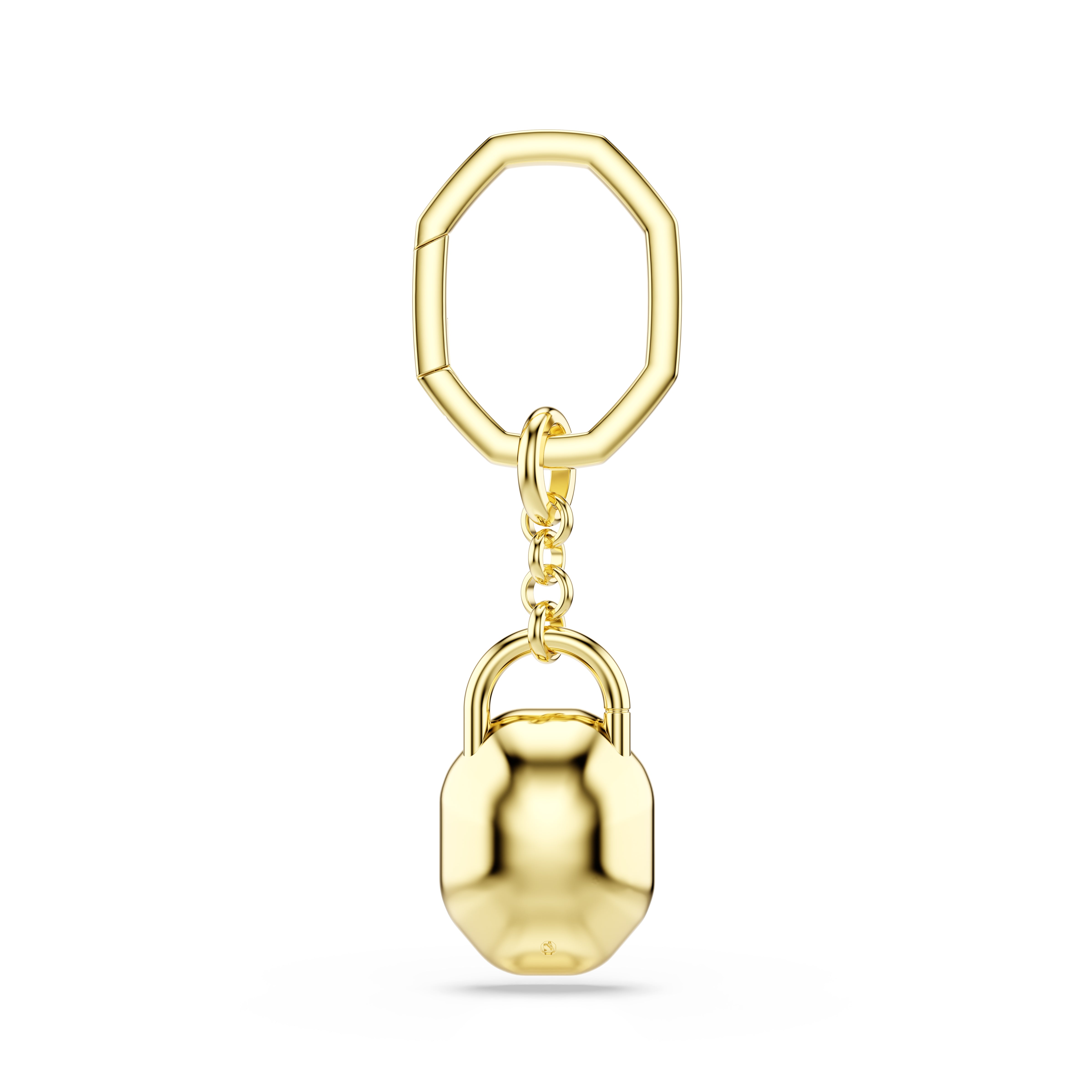 Symbolica Anahtarlık, Oval Kesim, Beyaz, Sarı Altın Rengi Kaplama