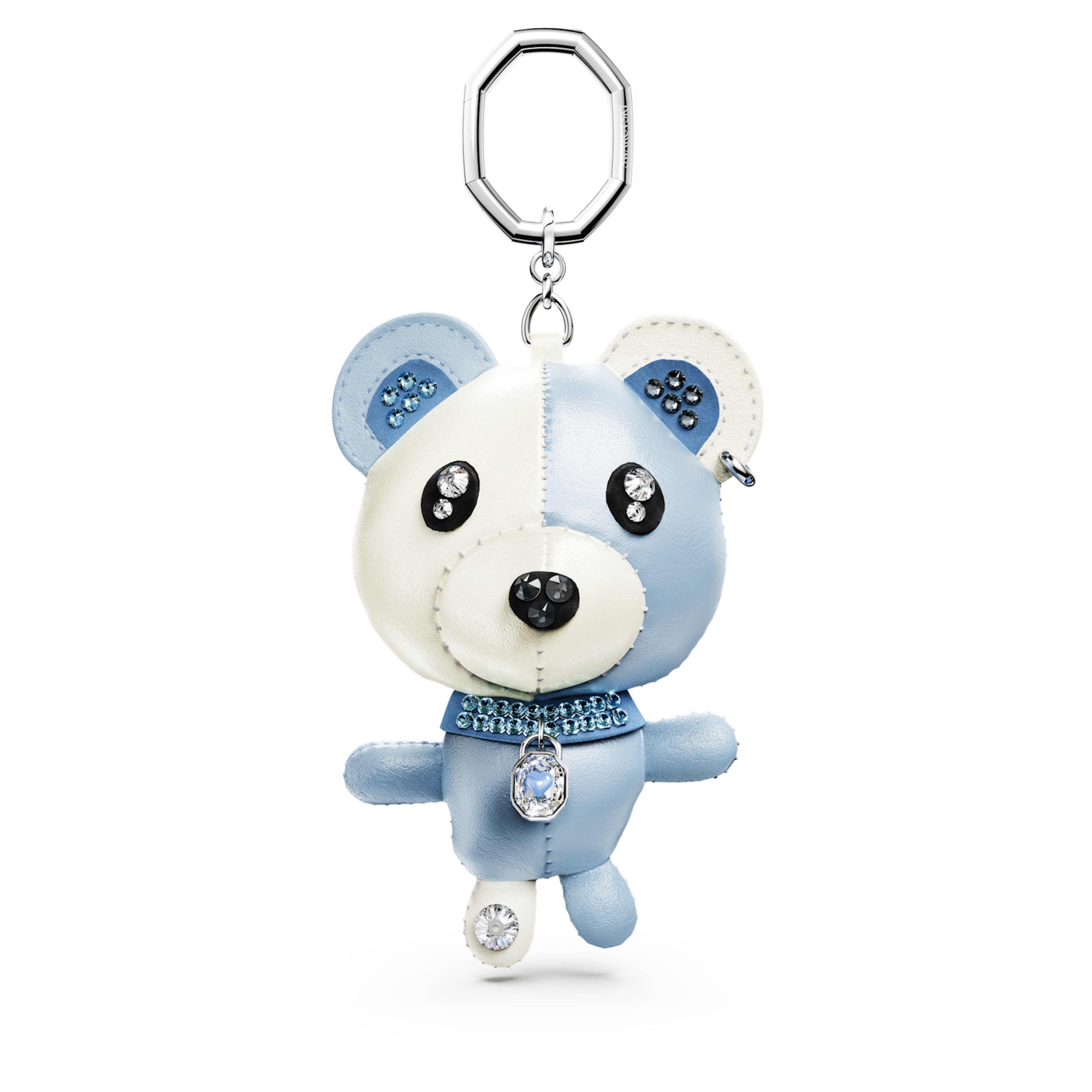 Teddy Çanta Charm'ı, Ayıcık, Mavi, Rodyum Kaplama