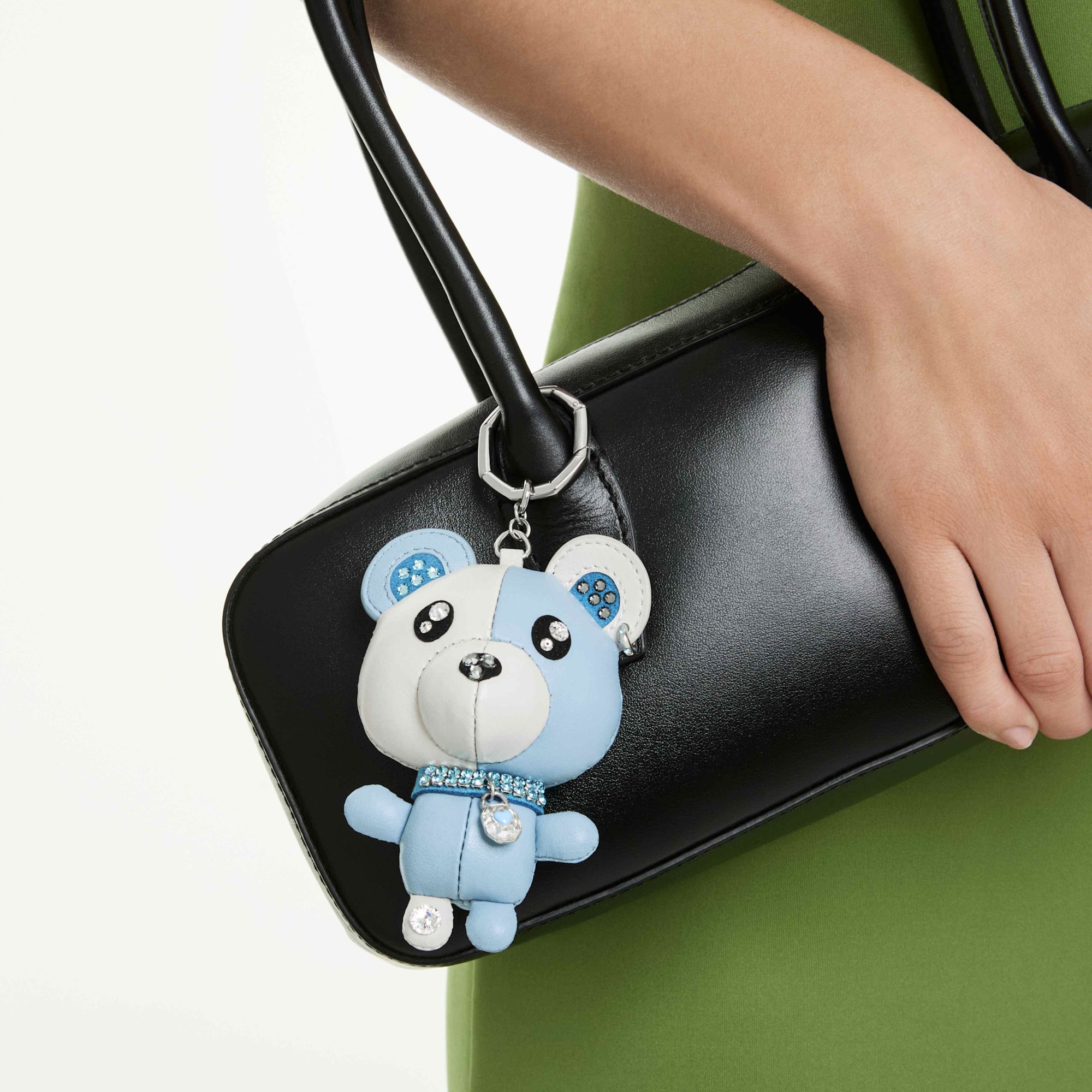 Teddy Çanta Charm'ı, Ayıcık, Mavi, Rodyum Kaplama