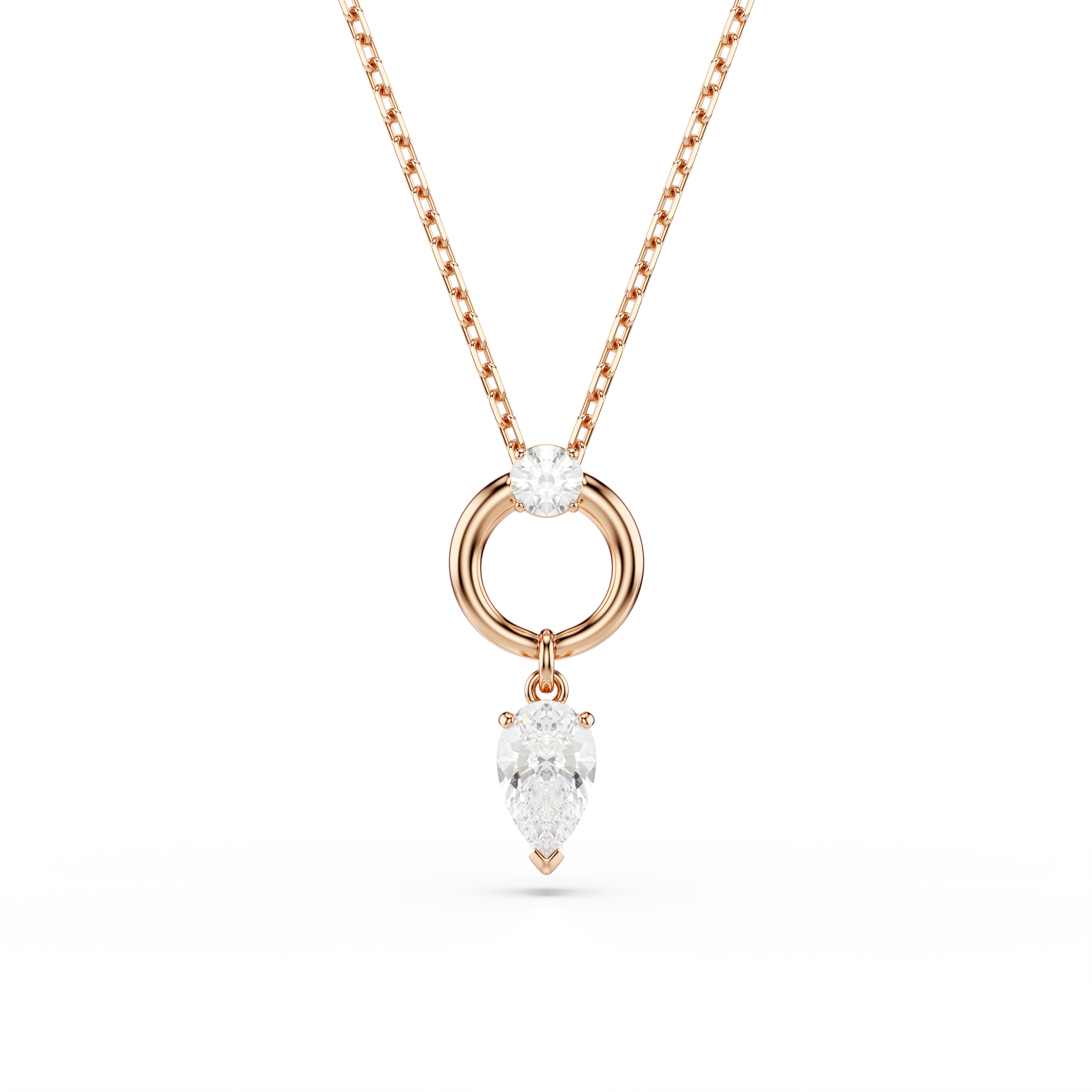 Mesmera Set, Armut Kesim, Yuvarlak Kesim, Beyaz, Pembe Altin Rengi Kaplama