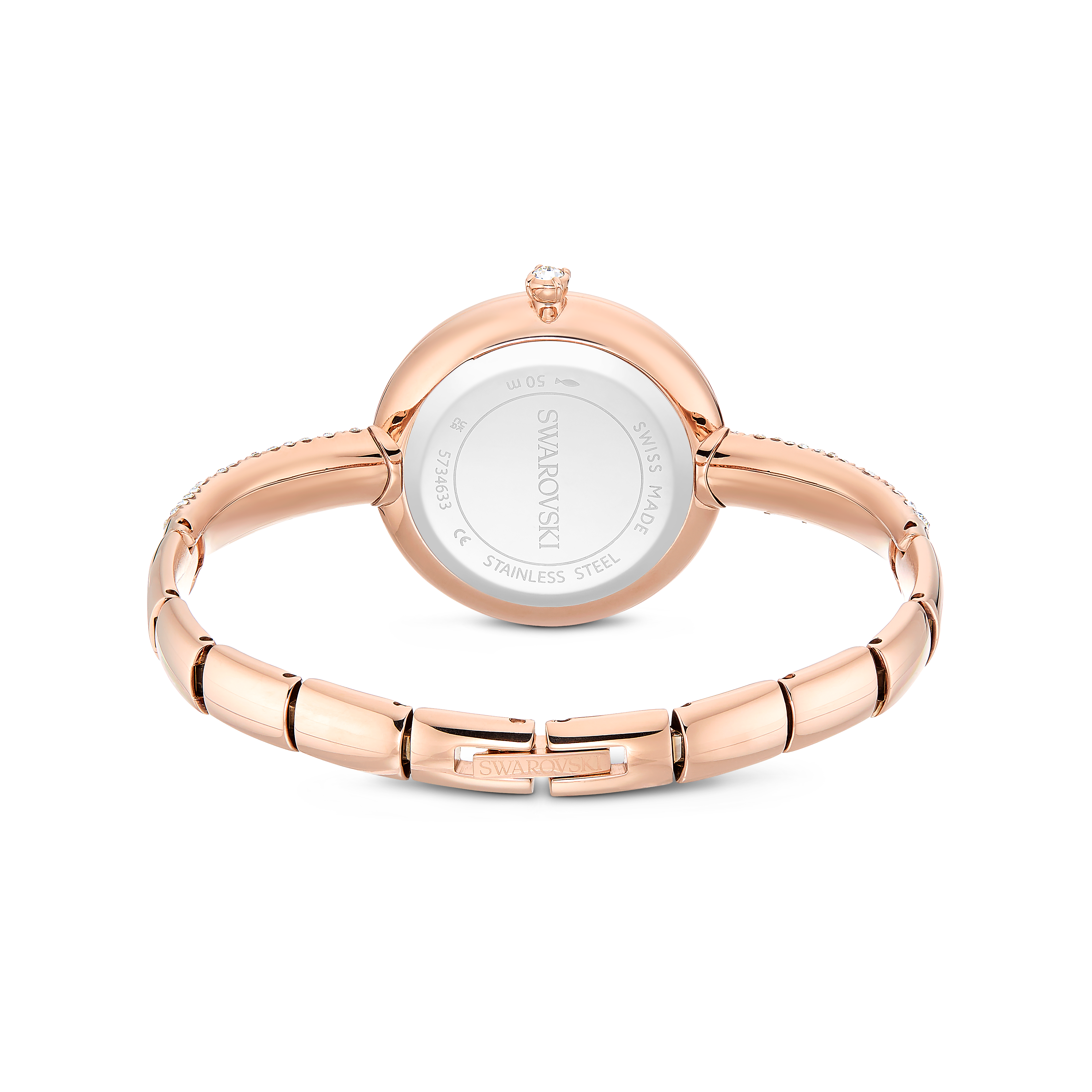 Sublima Bangle Saat, İsviçre Üretimi, Metal Bileklik, Rose Altın Tonu, Pembe Altın Rengi Yüzey