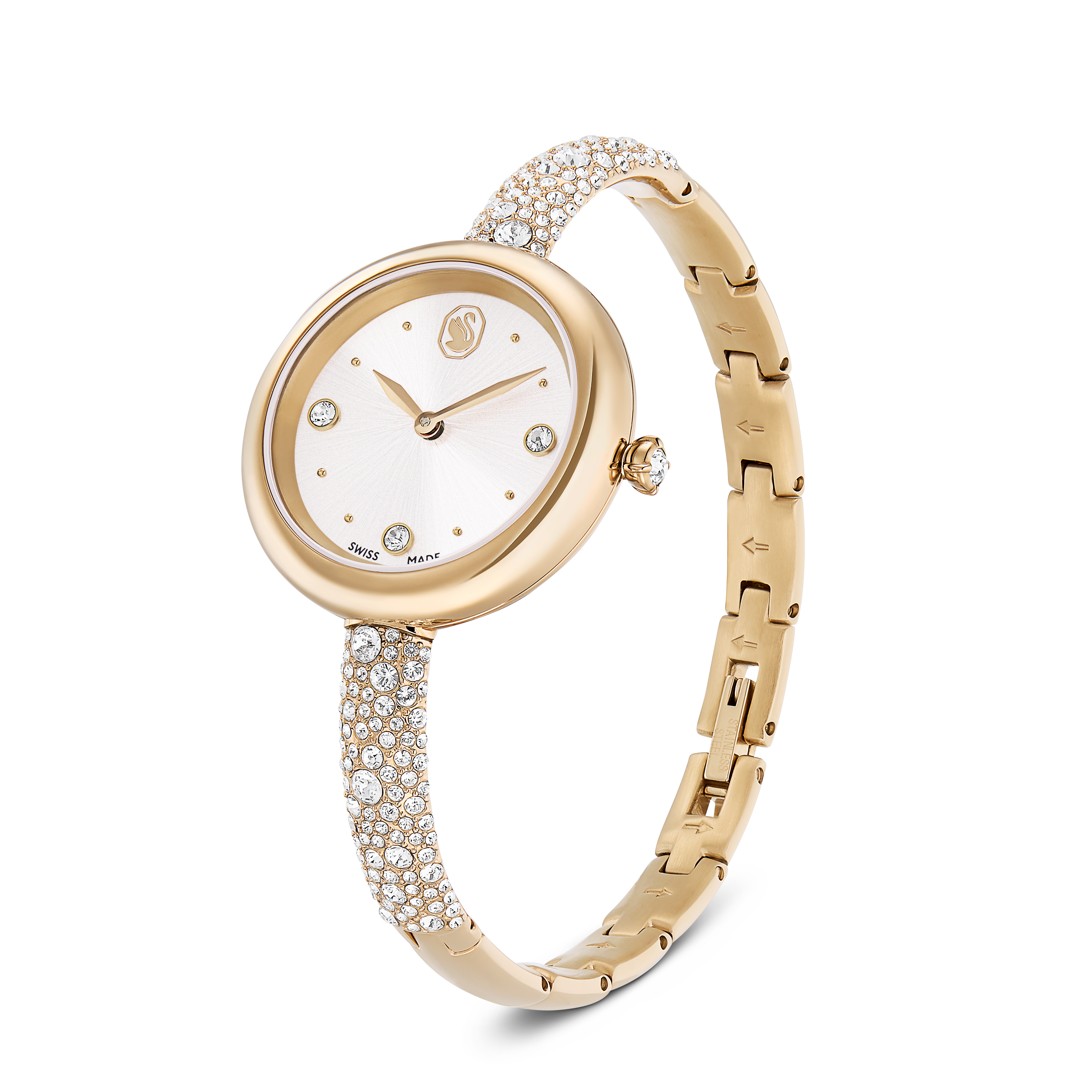 Sublima Bangle Saat, İsviçre Üretimi, Metal Bileklik, Altın Rengi, Şampanya Altın Rengi Yüzey