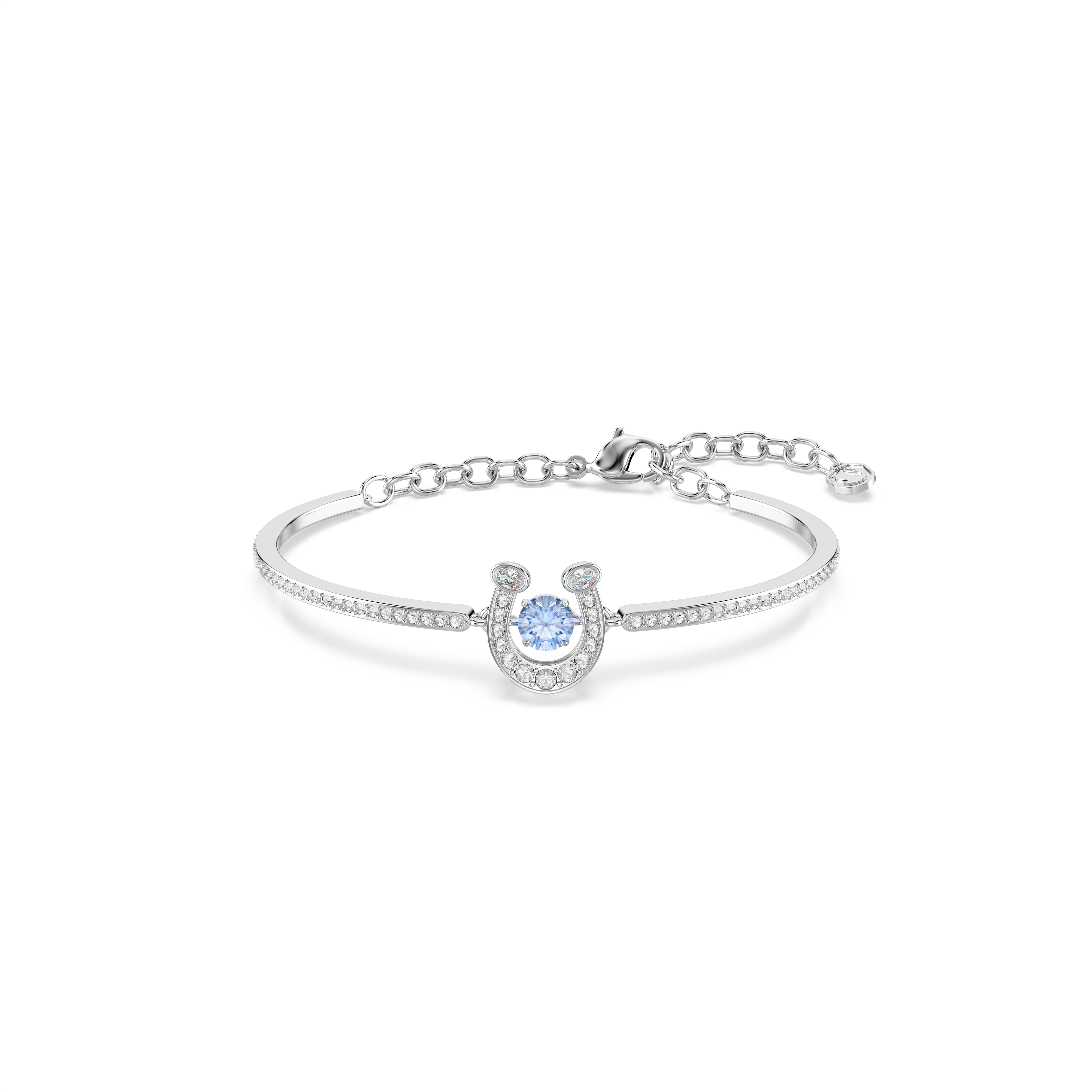 Symbolica Bangle Bileklik, Yuvarlak Kesim, At Nalı, Mavi, Rodyum Kaplama, M