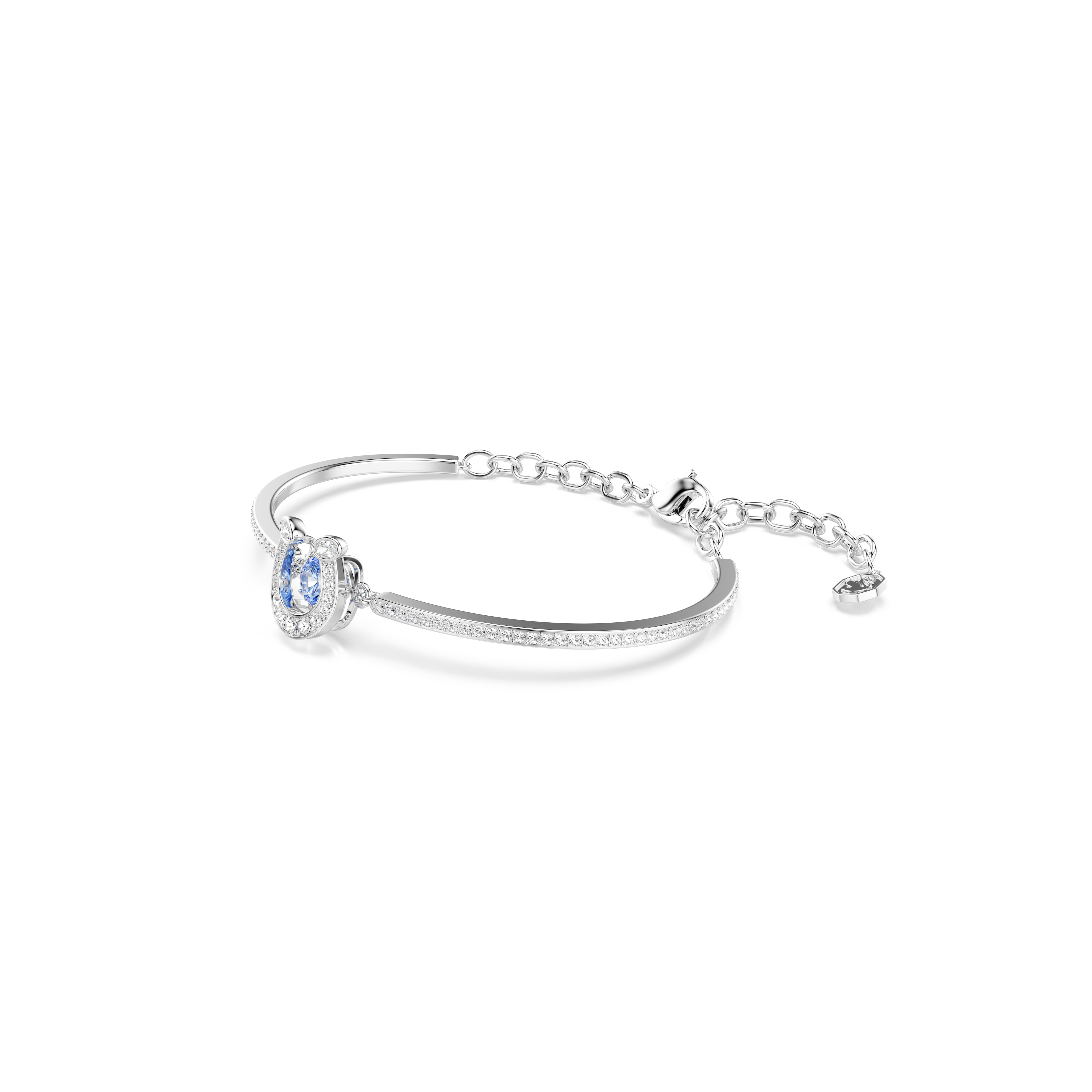 Symbolica Bangle Bileklik, Yuvarlak Kesim, At Nalı, Mavi, Rodyum Kaplama, M