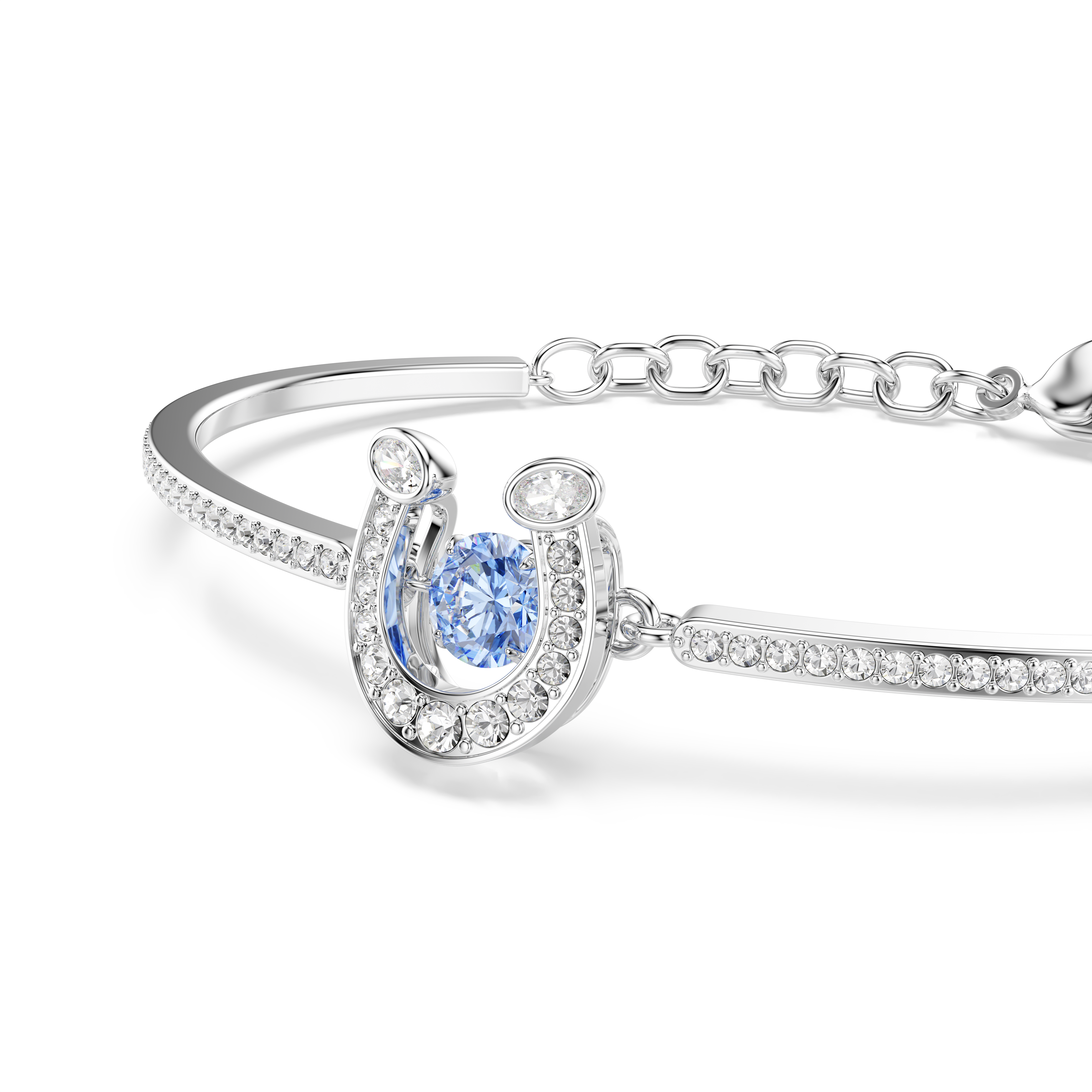 Symbolica Bangle Bileklik, Yuvarlak Kesim, At Nalı, Mavi, Rodyum Kaplama, M