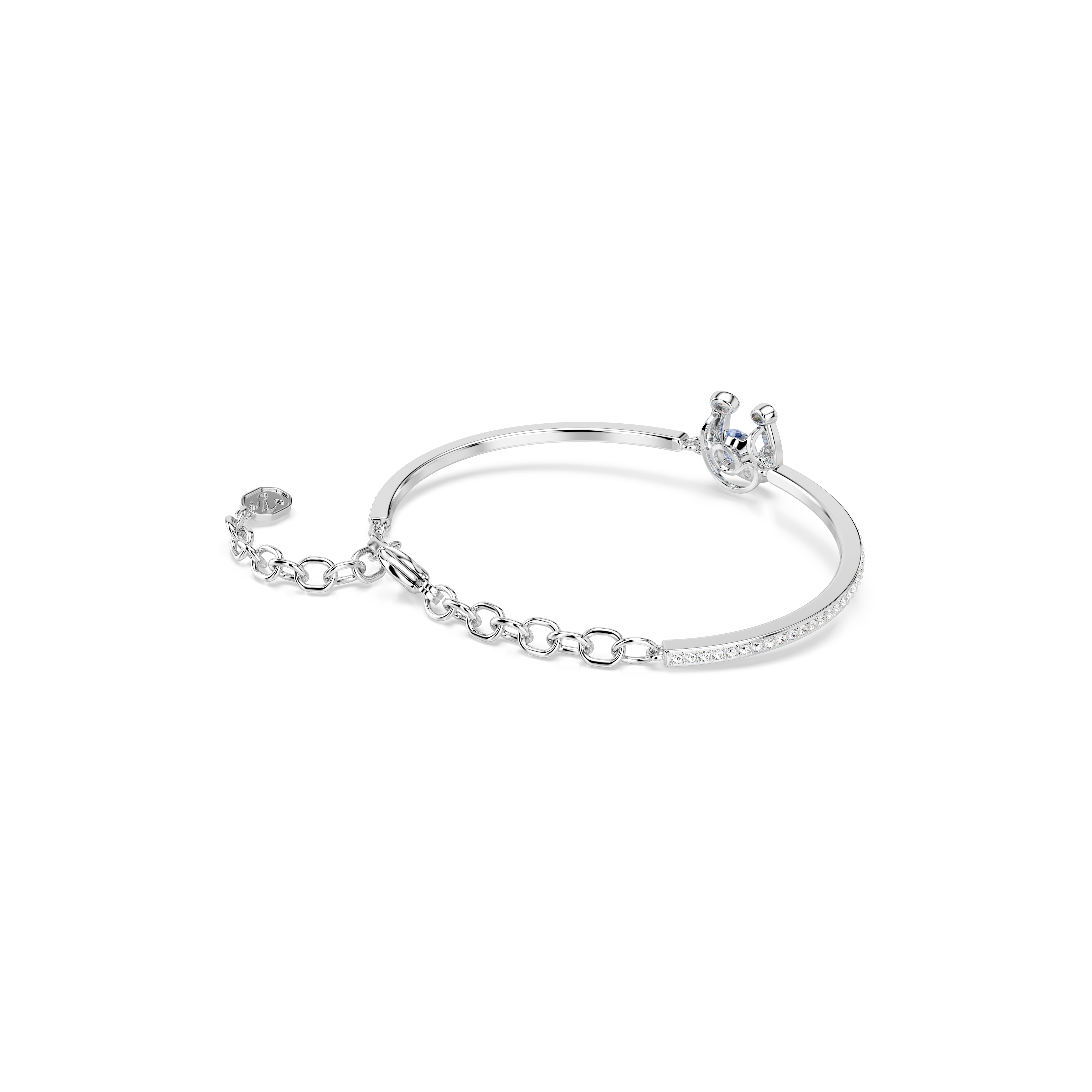 Symbolica Bangle Bileklik, Yuvarlak Kesim, At Nalı, Mavi, Rodyum Kaplama, M