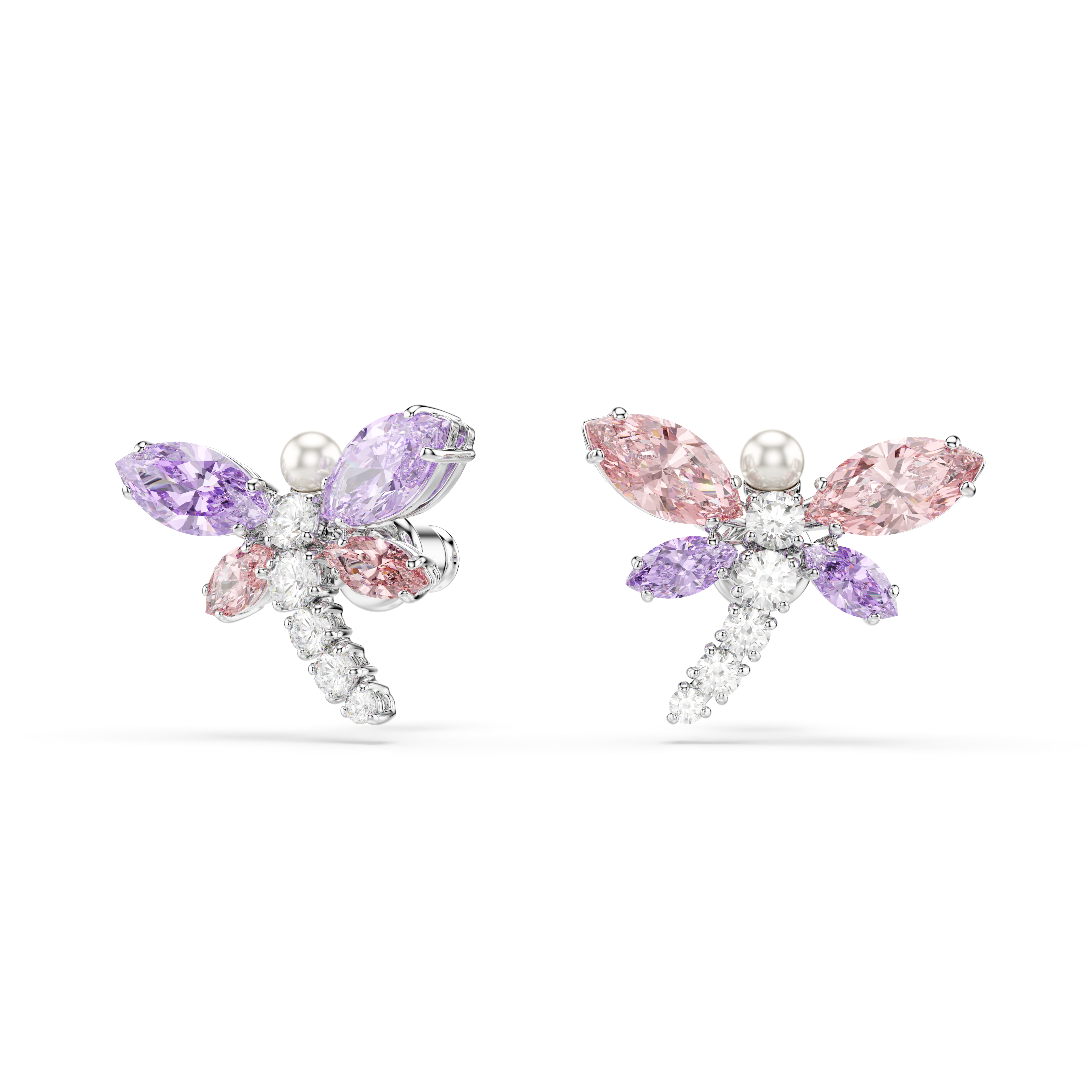 Ariana Grande x Swarovski Düğme Küpe, Karışık Kesim, Yusufçuk, Çok Renkli, Rodyum Kaplama