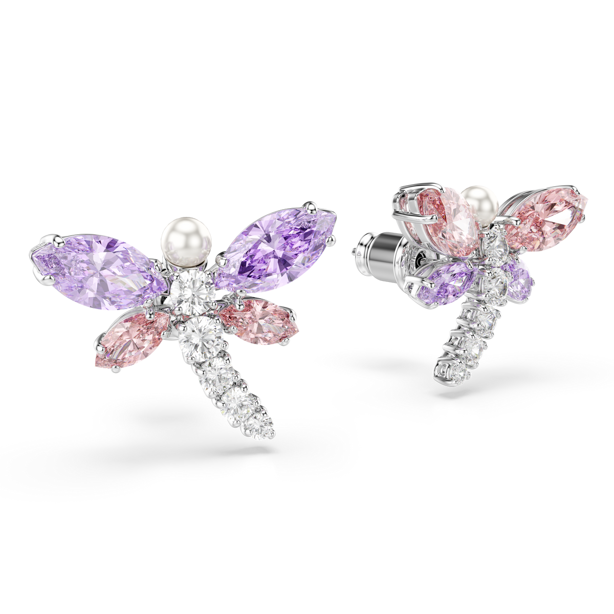 Ariana Grande x Swarovski Düğme Küpe, Karışık Kesim, Yusufçuk, Çok Renkli, Rodyum Kaplama