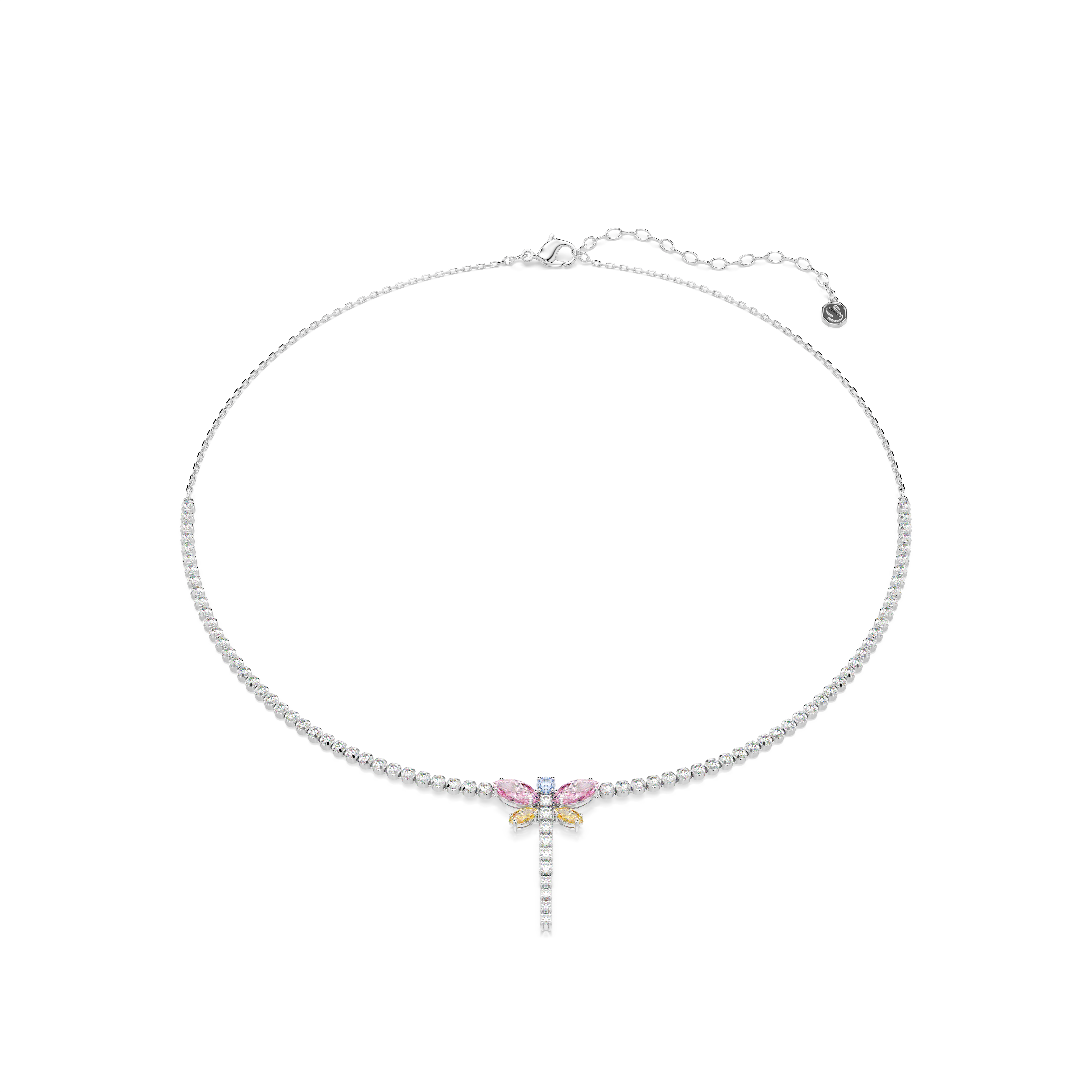 Ariana Grande x Swarovski Y-Kolye, Karışık Kesim, Yusufçuk, Çok Renkli, Rodyum Kaplama