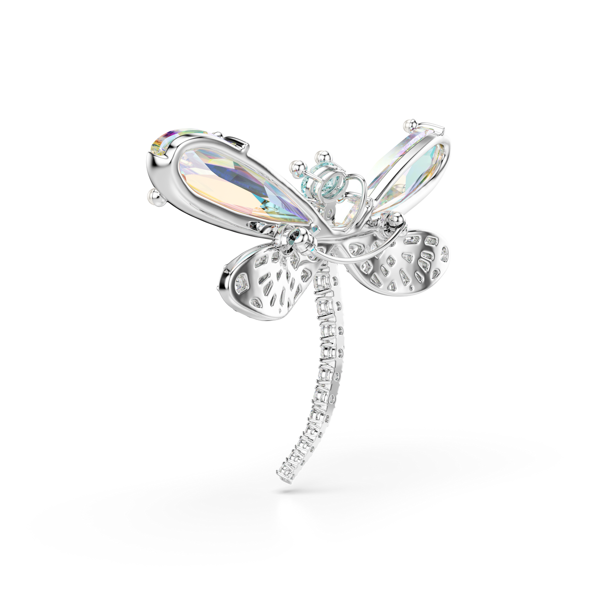 Ariana Grande x Swarovski Zincir Kolye Ve Broş, Kristal İnci, Karışık Kesim, Yusufçuk, Beyaz, Rodyum Kaplama