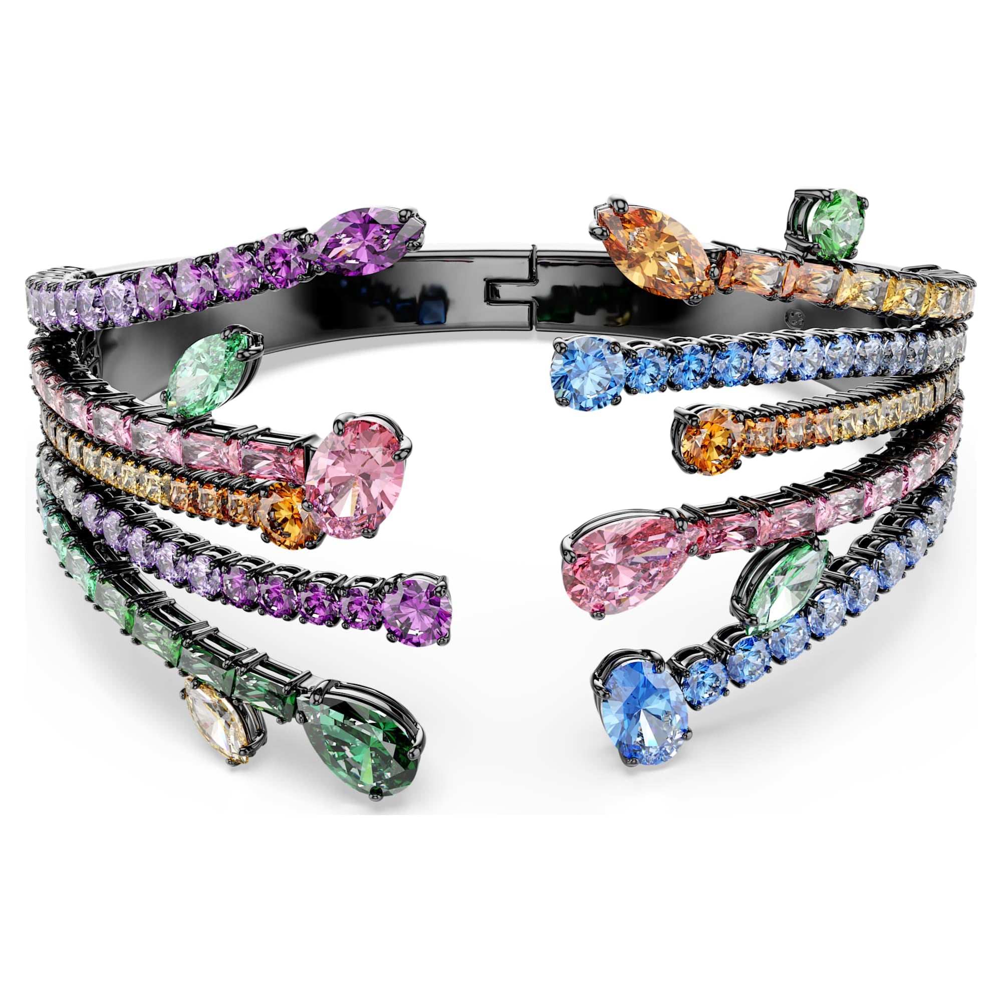 Matrix Bangle Bileklik, Karışık Kesim, Buket, Çok Renkli, Rutenyum Kaplama, S