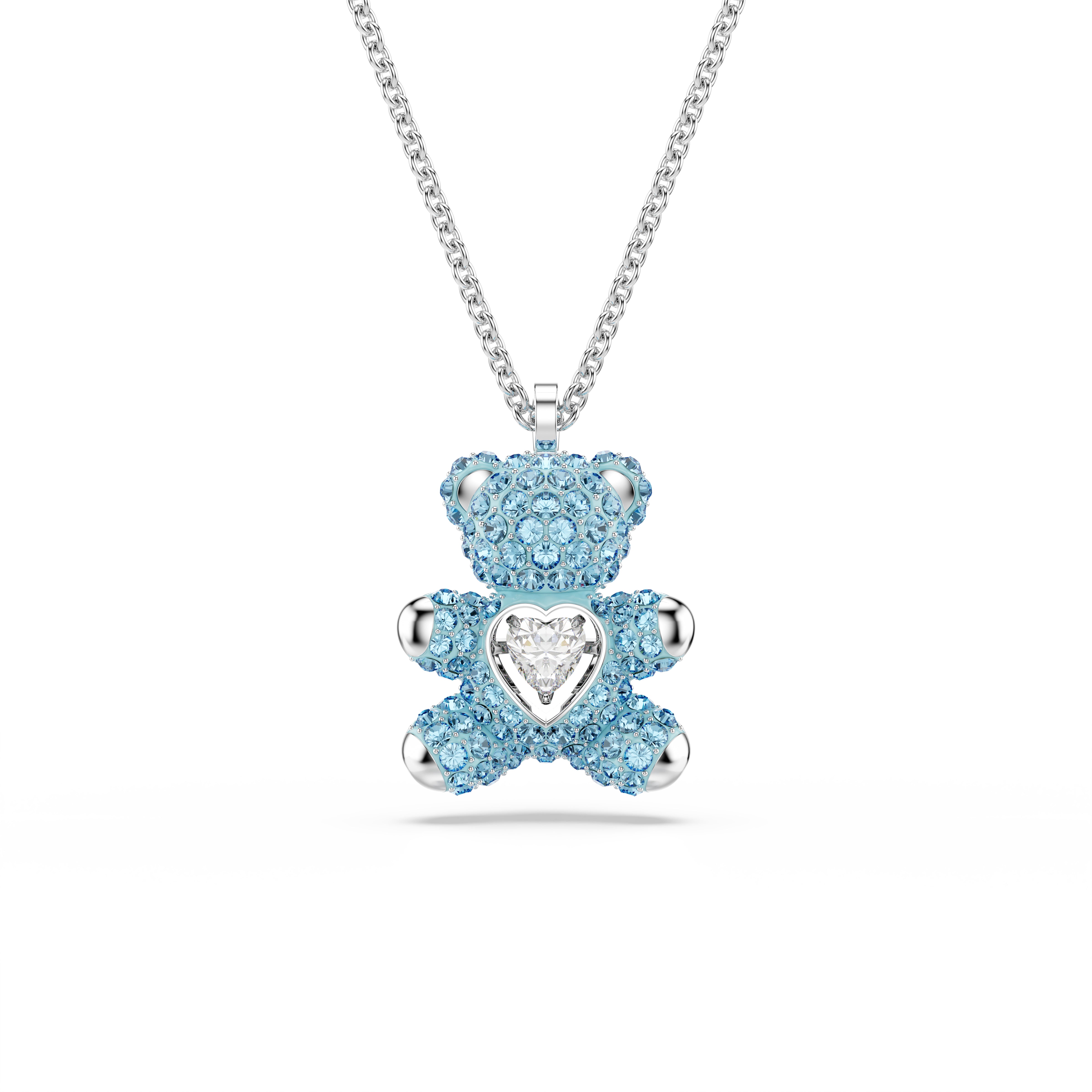 Teddy Kolye, Ayicik, Mavi, Rodyum Kaplama