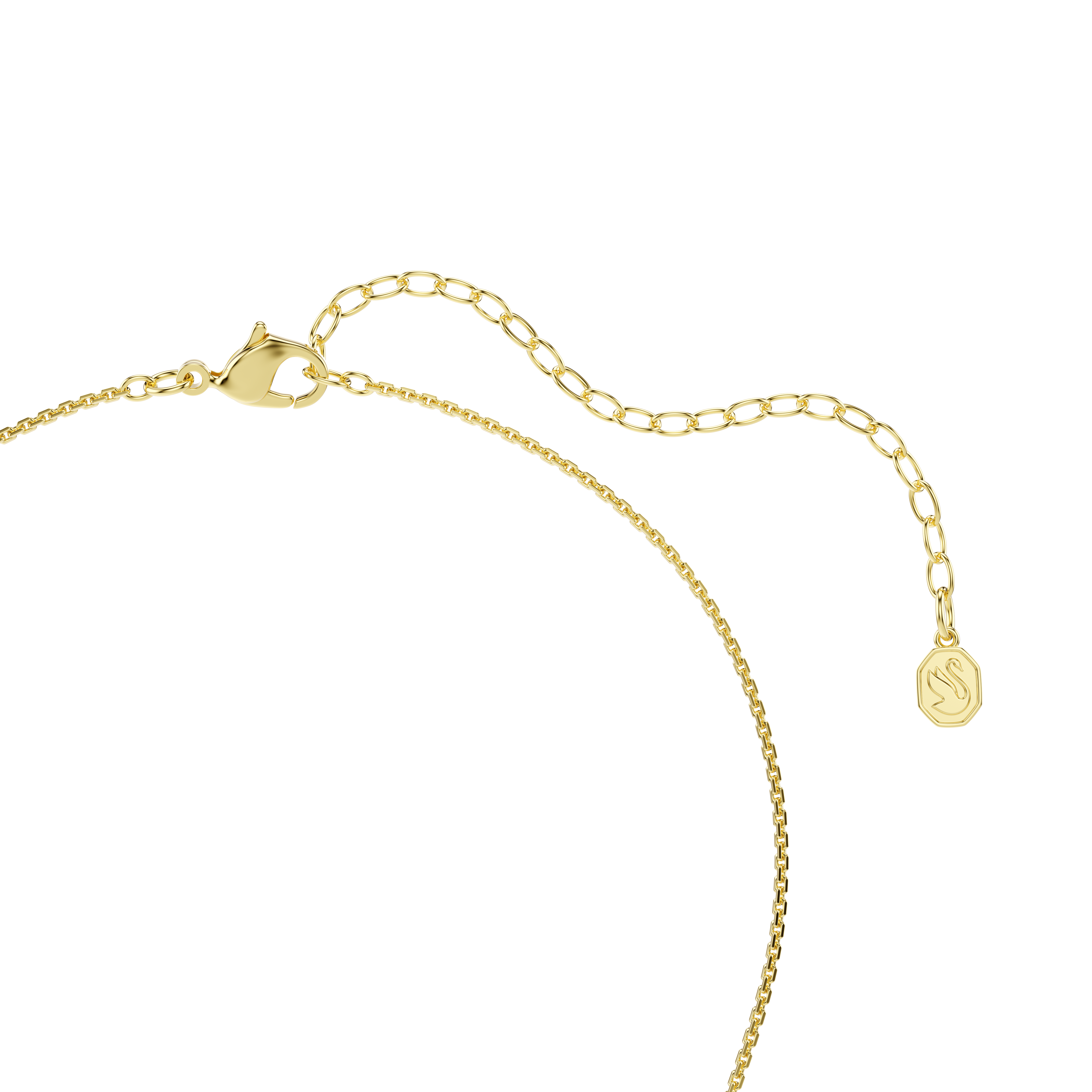 Hyperbola Kolye, Yuvarlak Kesim, Beyaz, Sari Altin Rengi Kaplama