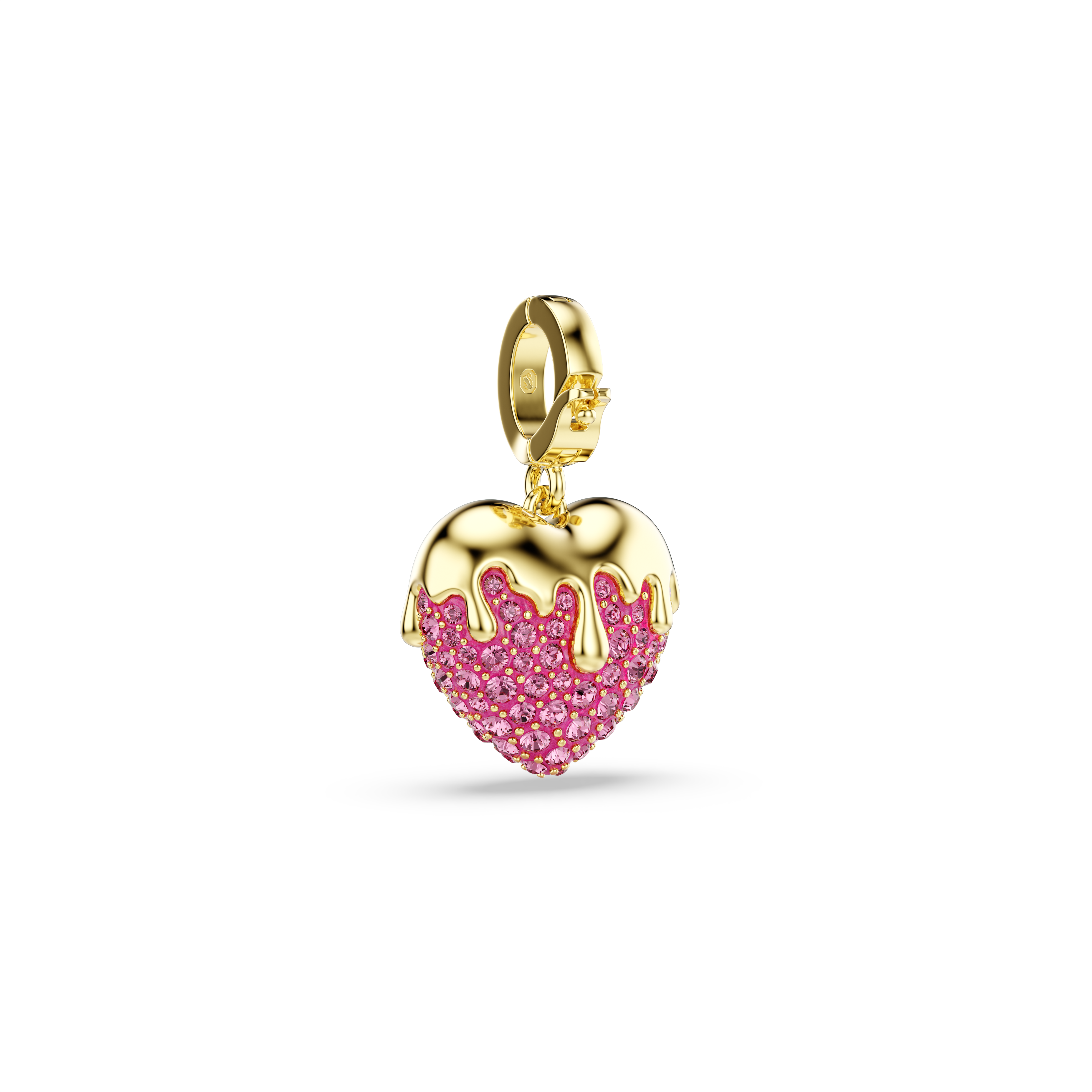 Idyllia Charm, Yuvarlak Kesim, Kalp, Pembe, Sarı Altın Rengi Kaplama