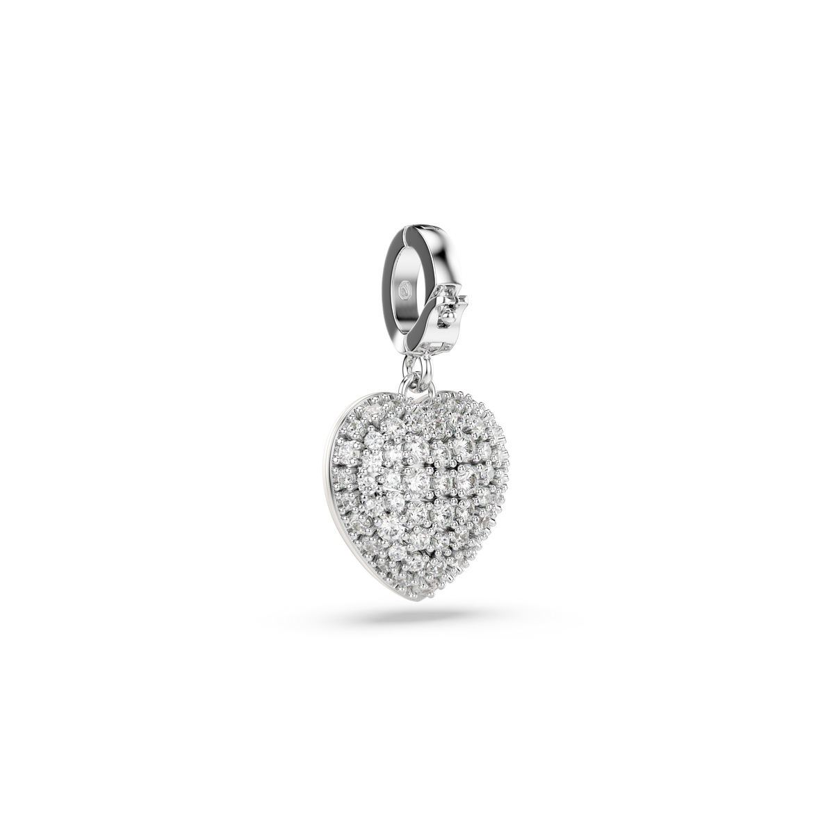 Idyllia Charm, Karışık Kesim, İnci Rengi Kaplama, Kalp, Beyaz, Rodyum Kaplama