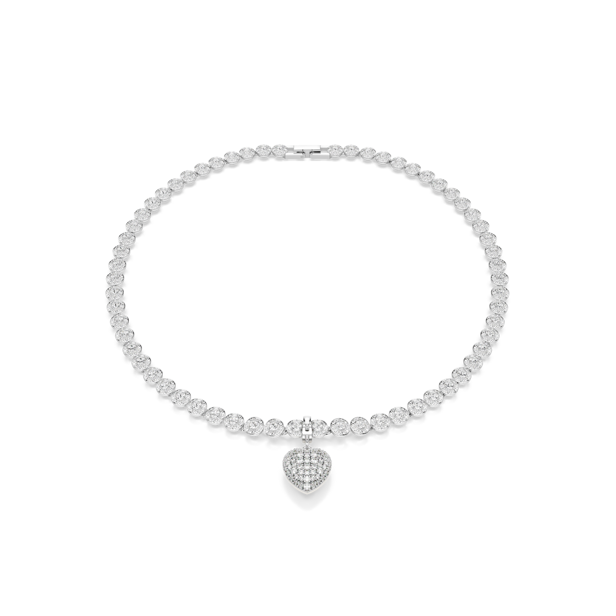Idyllia Charm, Karışık Kesim, İnci Rengi Kaplama, Kalp, Beyaz, Rodyum Kaplama