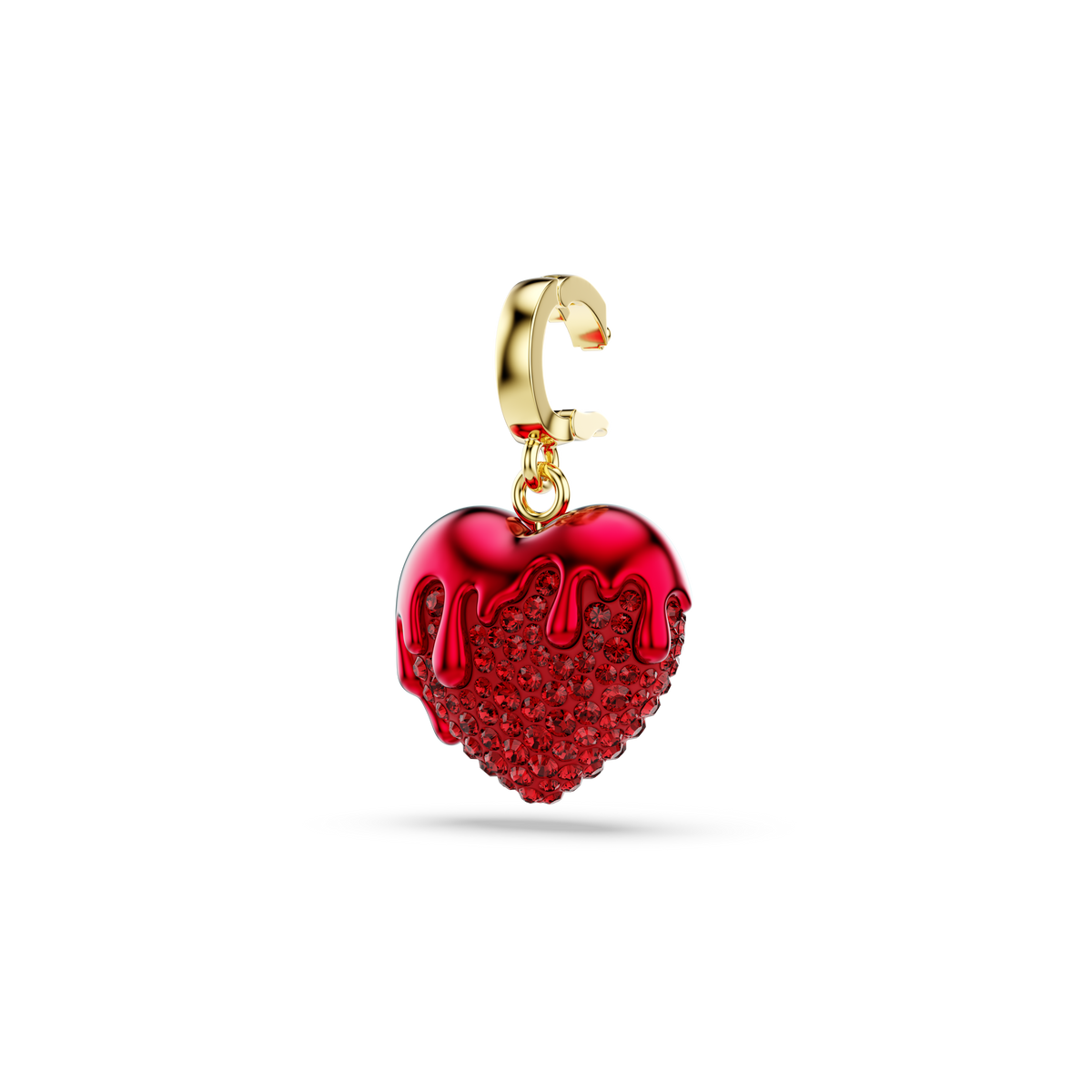 Idyllia Charm, Yuvarlak Kesim, Kalp, Kırmızı, Sarı Altın Rengi Kaplama