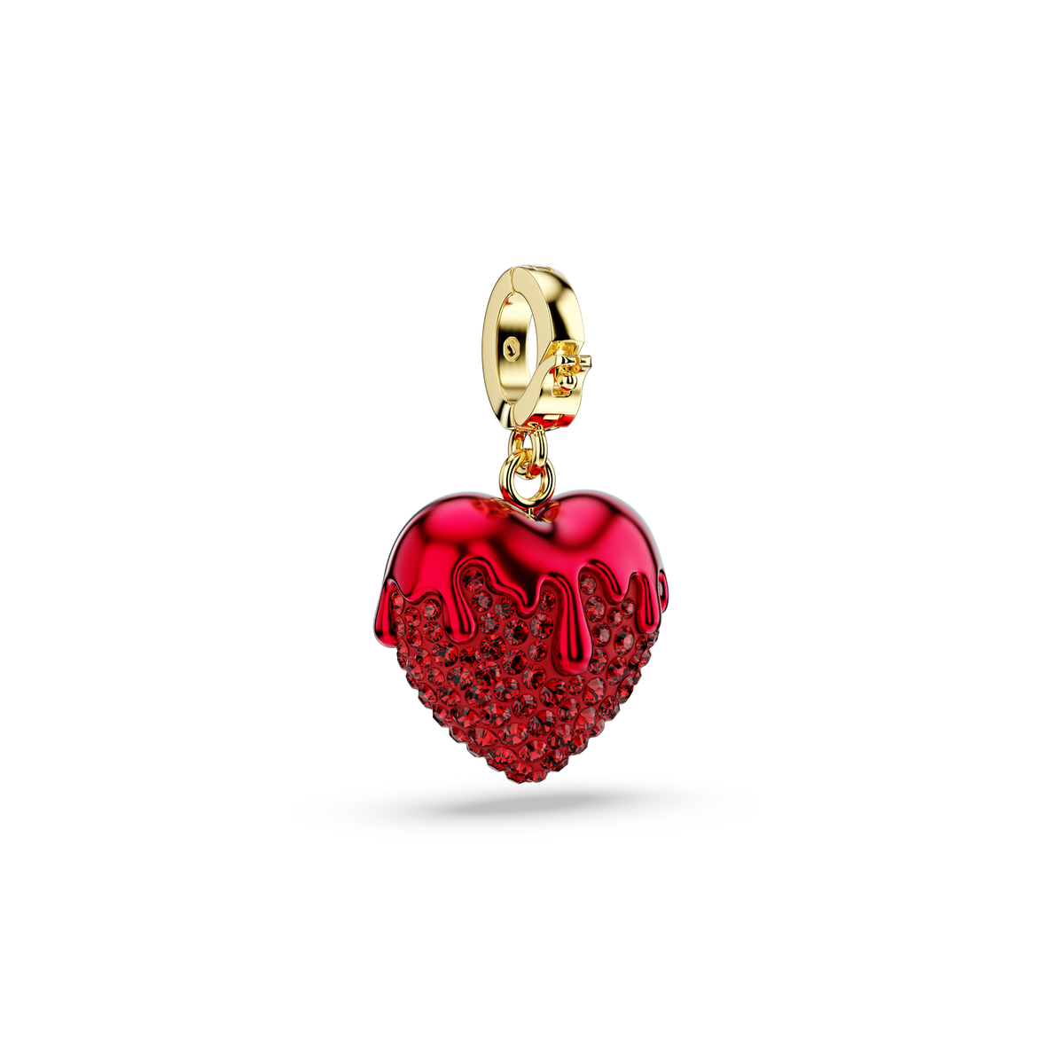 Idyllia Charm, Yuvarlak Kesim, Kalp, Kırmızı, Sarı Altın Rengi Kaplama