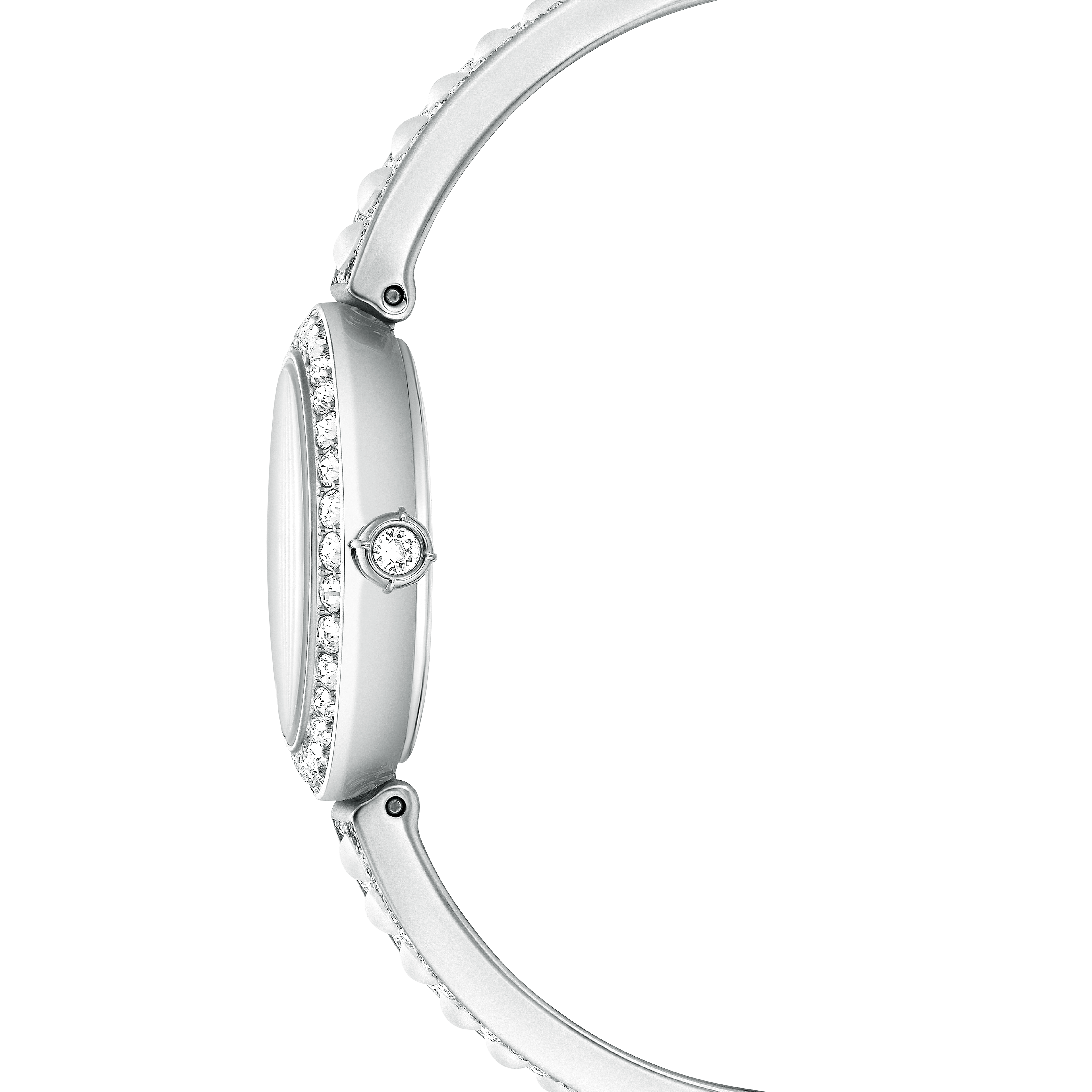 Matrix pearl Bangle Saat, İsviçre Üretimi, Kristal Bileklik, Beyaz, Paslanmaz Çelik
