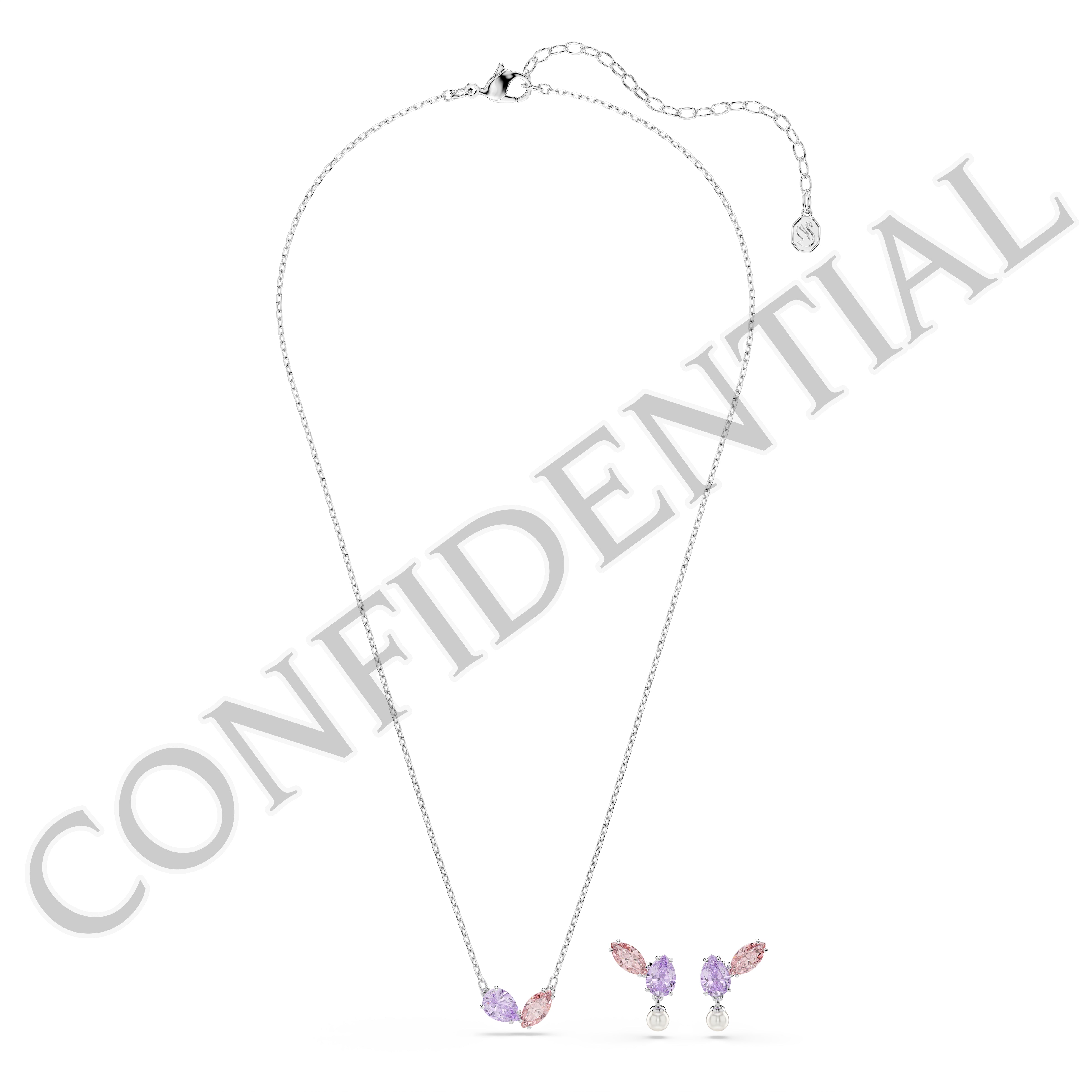 Ariana Grande x Swarovski Set, Karışık Kesim, Çok Renkli, Rodyum Kaplama