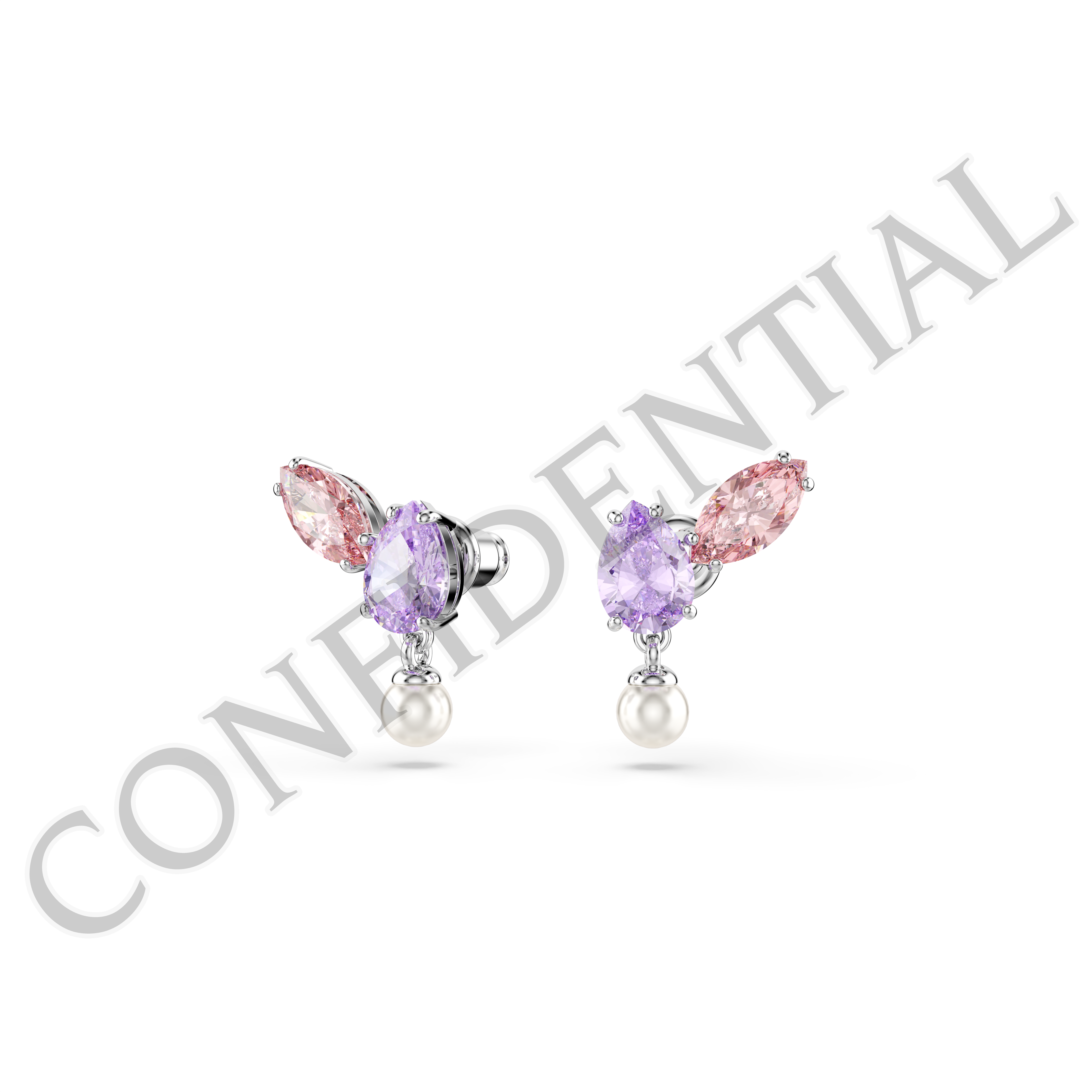 Ariana Grande x Swarovski Set, Karışık Kesim, Çok Renkli, Rodyum Kaplama