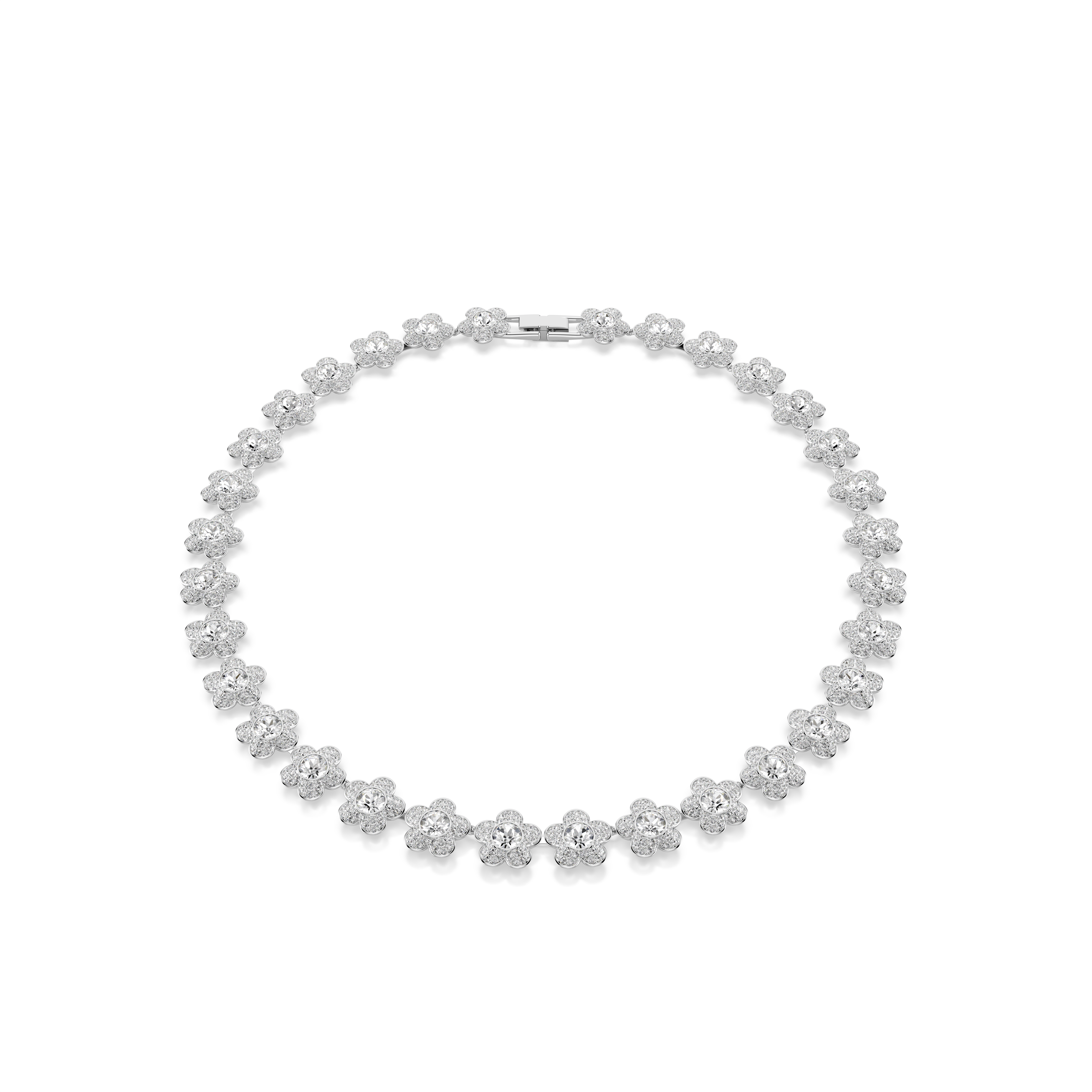 Ariana Grande x Swarovski Kolye, Yuvarlak Kesim, Çiçek, Beyaz, Rodyum Kaplama