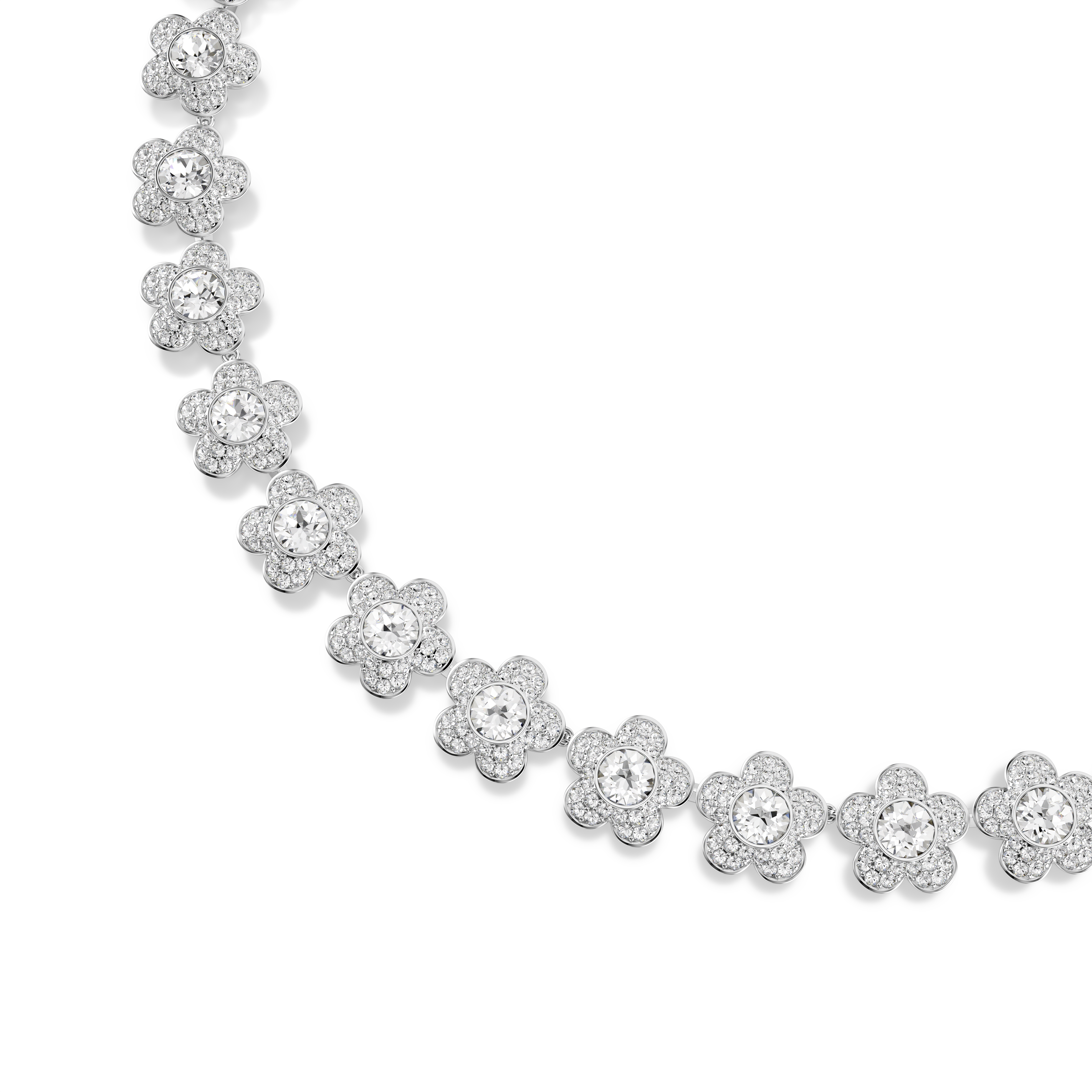 Ariana Grande x Swarovski Kolye, Yuvarlak Kesim, Çiçek, Beyaz, Rodyum Kaplama