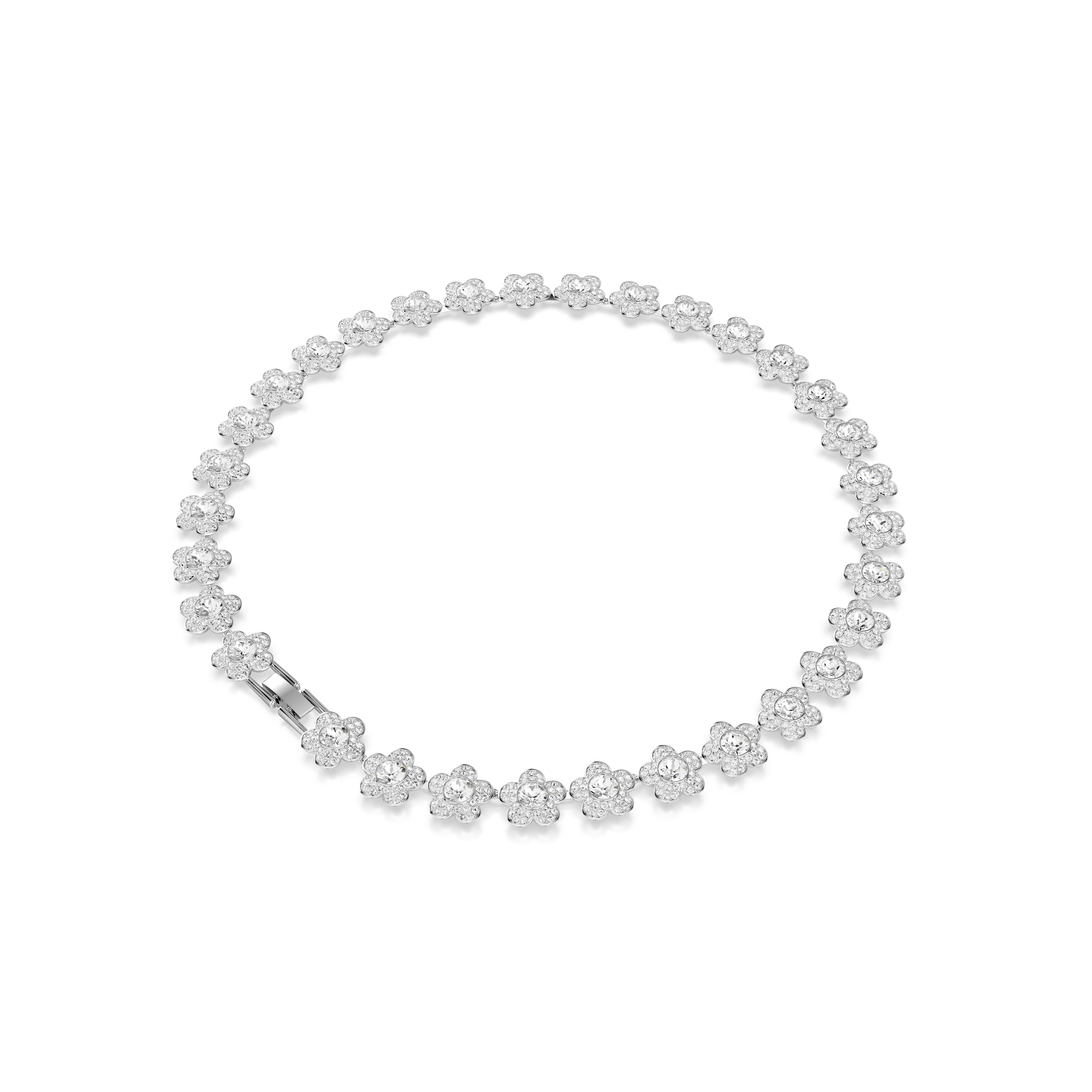 Ariana Grande x Swarovski Kolye, Yuvarlak Kesim, Çiçek, Beyaz, Rodyum Kaplama