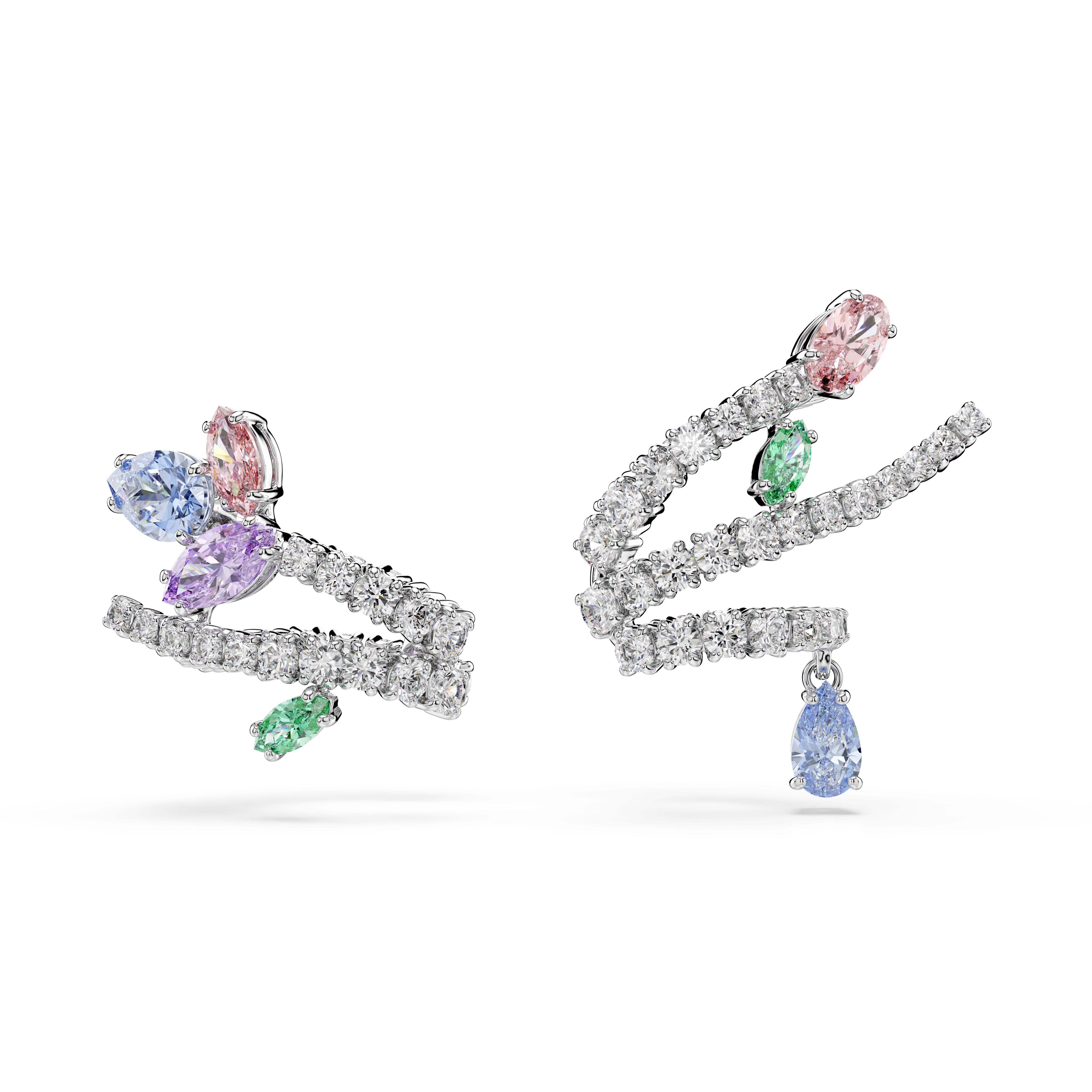 Ariana Grande x Swarovski Kelepçe Küpe, Karışık Kesim, Çok Renkli, Rodyum Kaplama