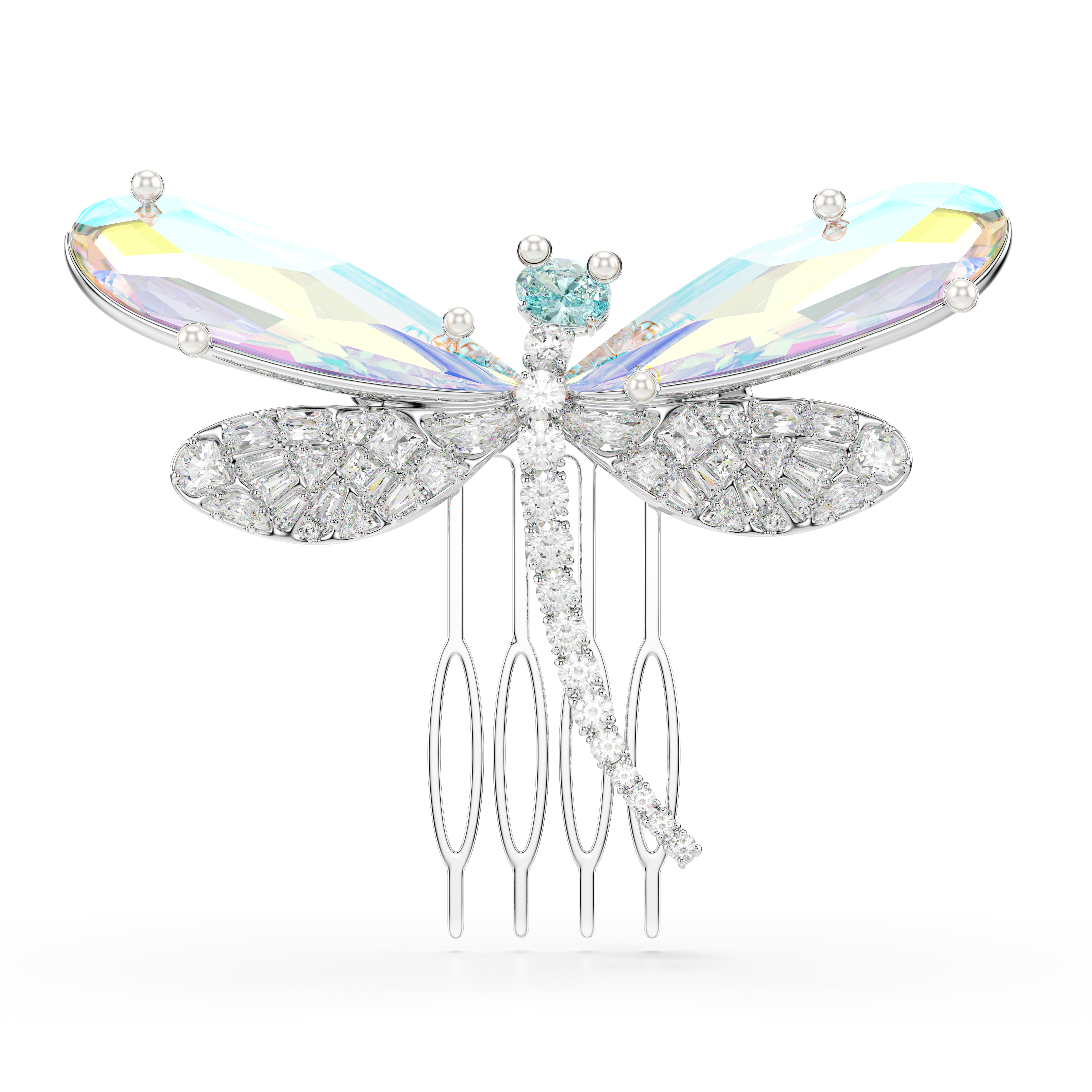 Ariana Grande x Swarovski Broş Ve Saç Aksesuarı, Kristal İnci, Karışık Kesim, Yusufçuk, Beyaz, Rodyum Kaplama