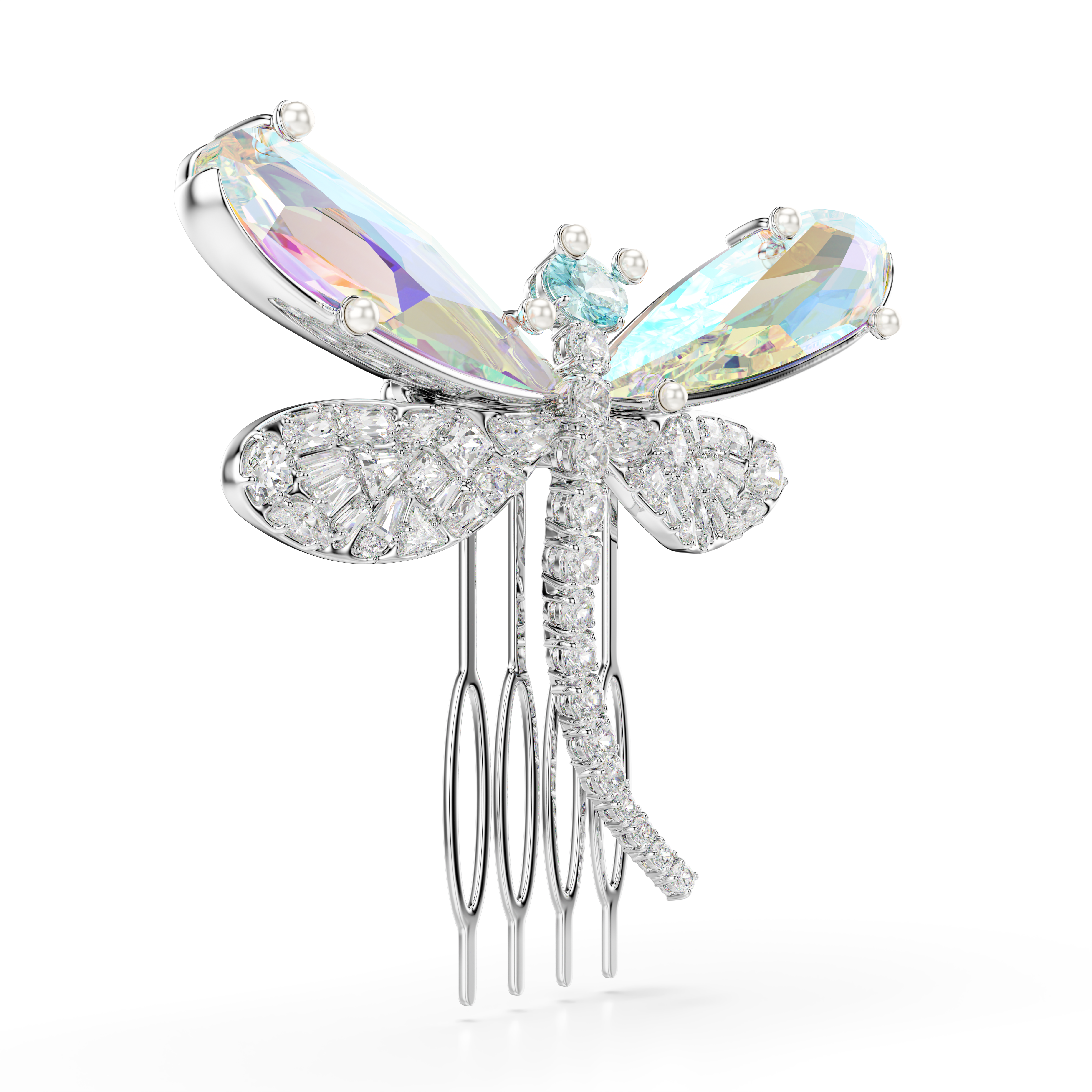 Ariana Grande x Swarovski Broş Ve Saç Aksesuarı, Kristal İnci, Karışık Kesim, Yusufçuk, Beyaz, Rodyum Kaplama
