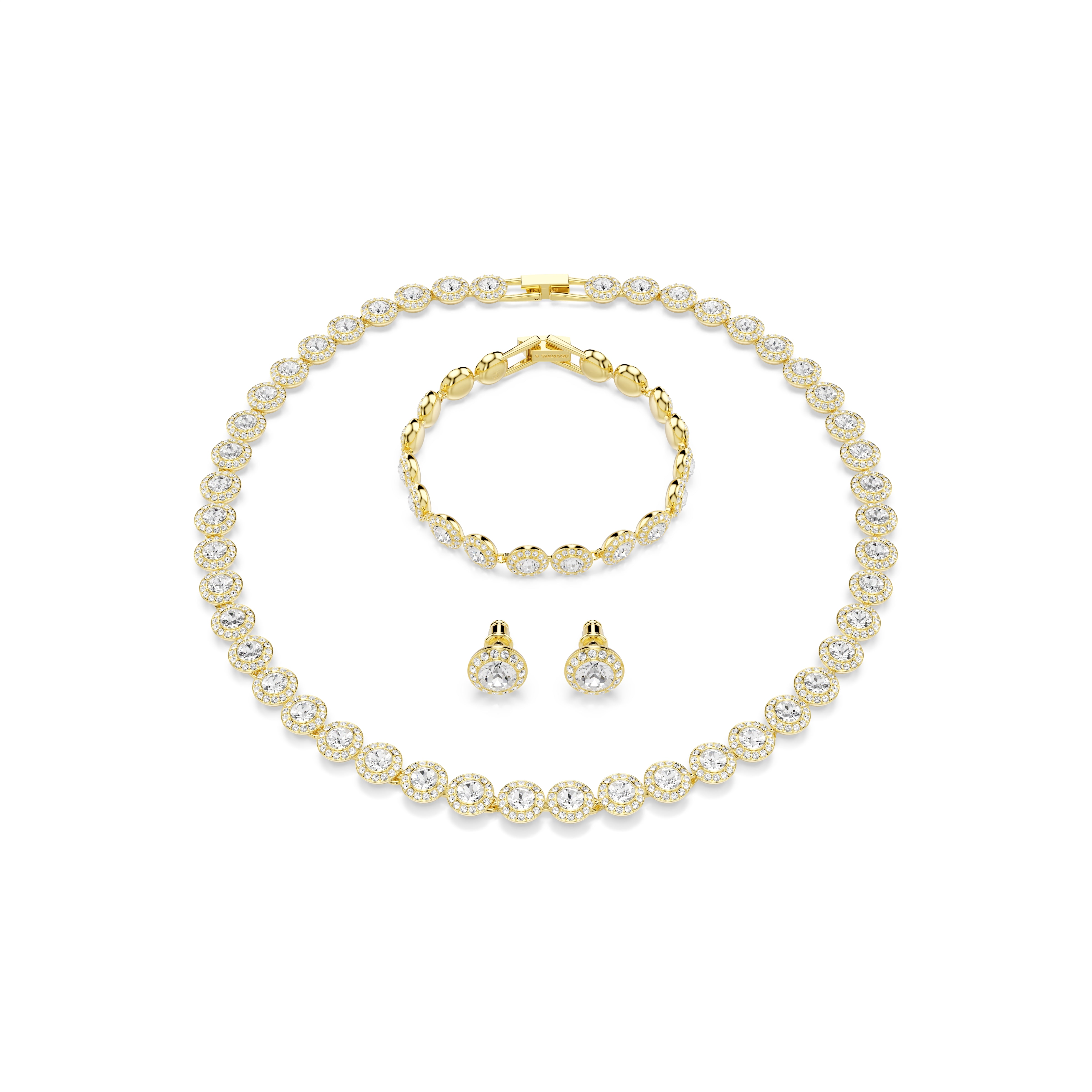 Una Angelic Set, Set (3), Yuvarlak Kesim, Beyaz, Sarı Altın Rengi Kaplama