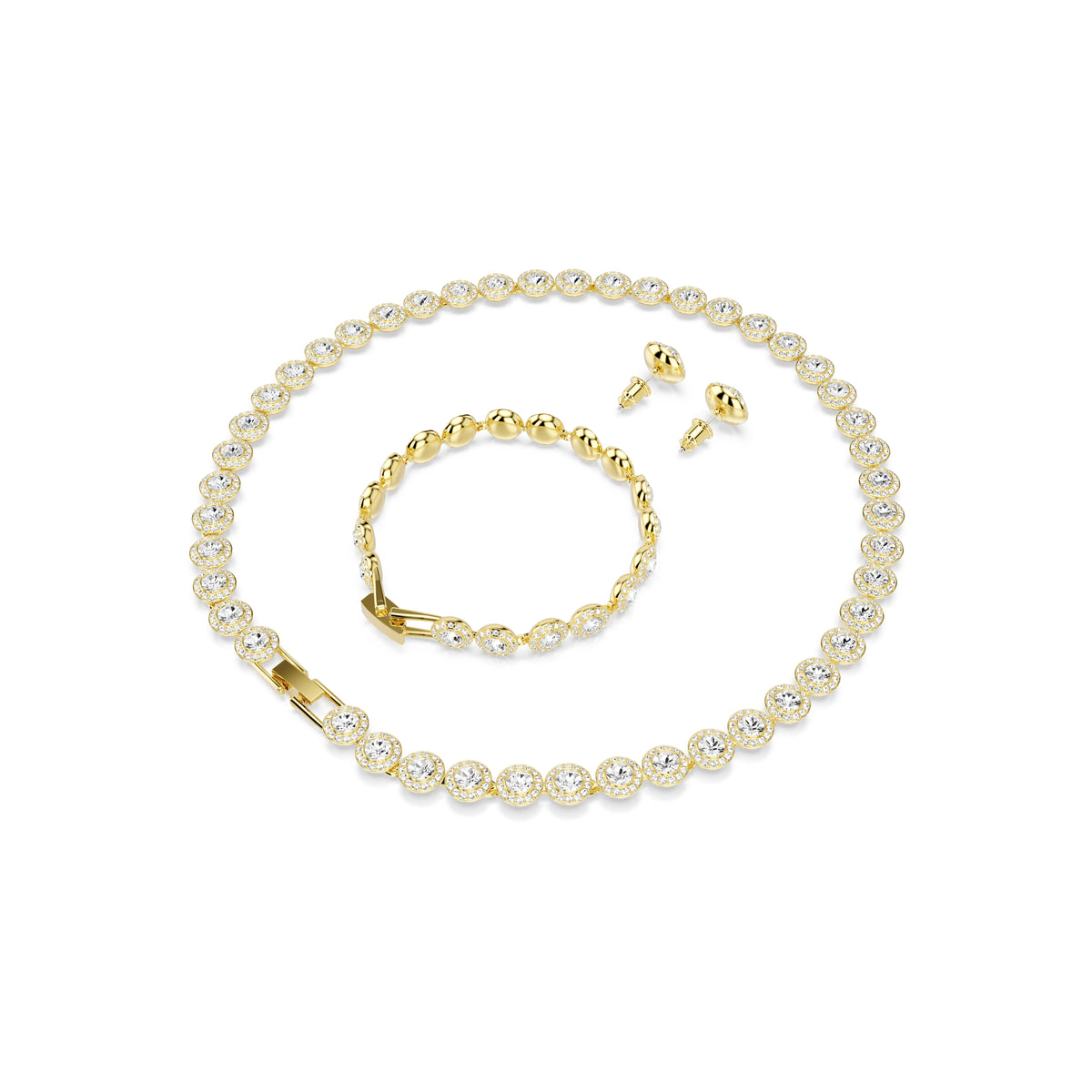 Una Angelic Set, Set (3), Yuvarlak Kesim, Beyaz, Sarı Altın Rengi Kaplama