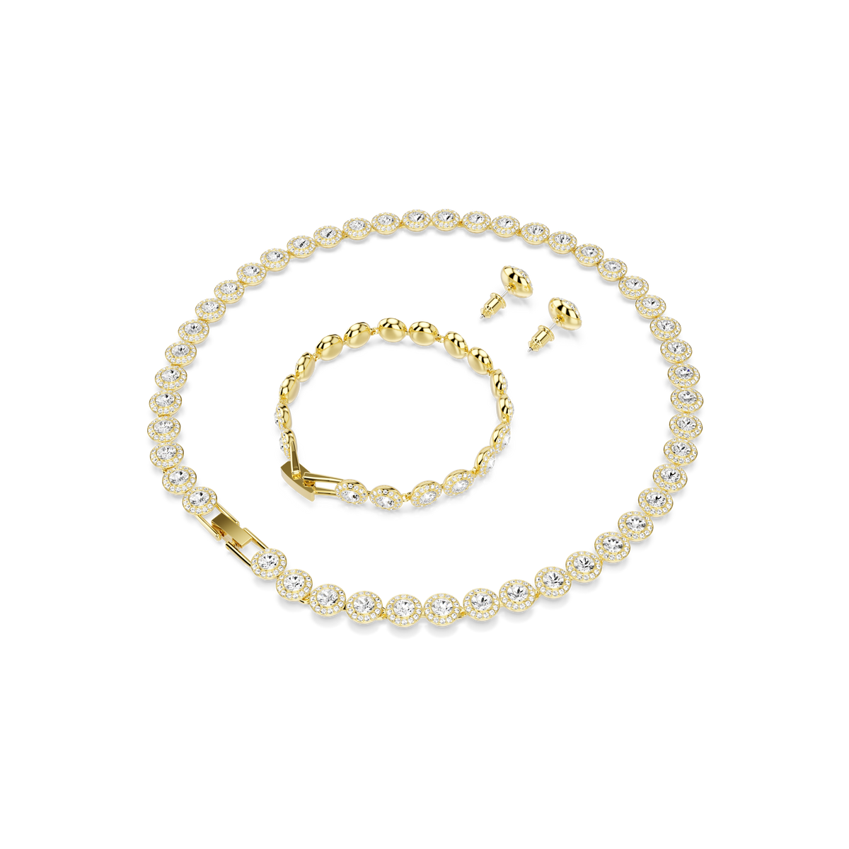 Una Angelic Set, Set (3), Yuvarlak Kesim, Beyaz, Sarı Altın Rengi Kaplama
